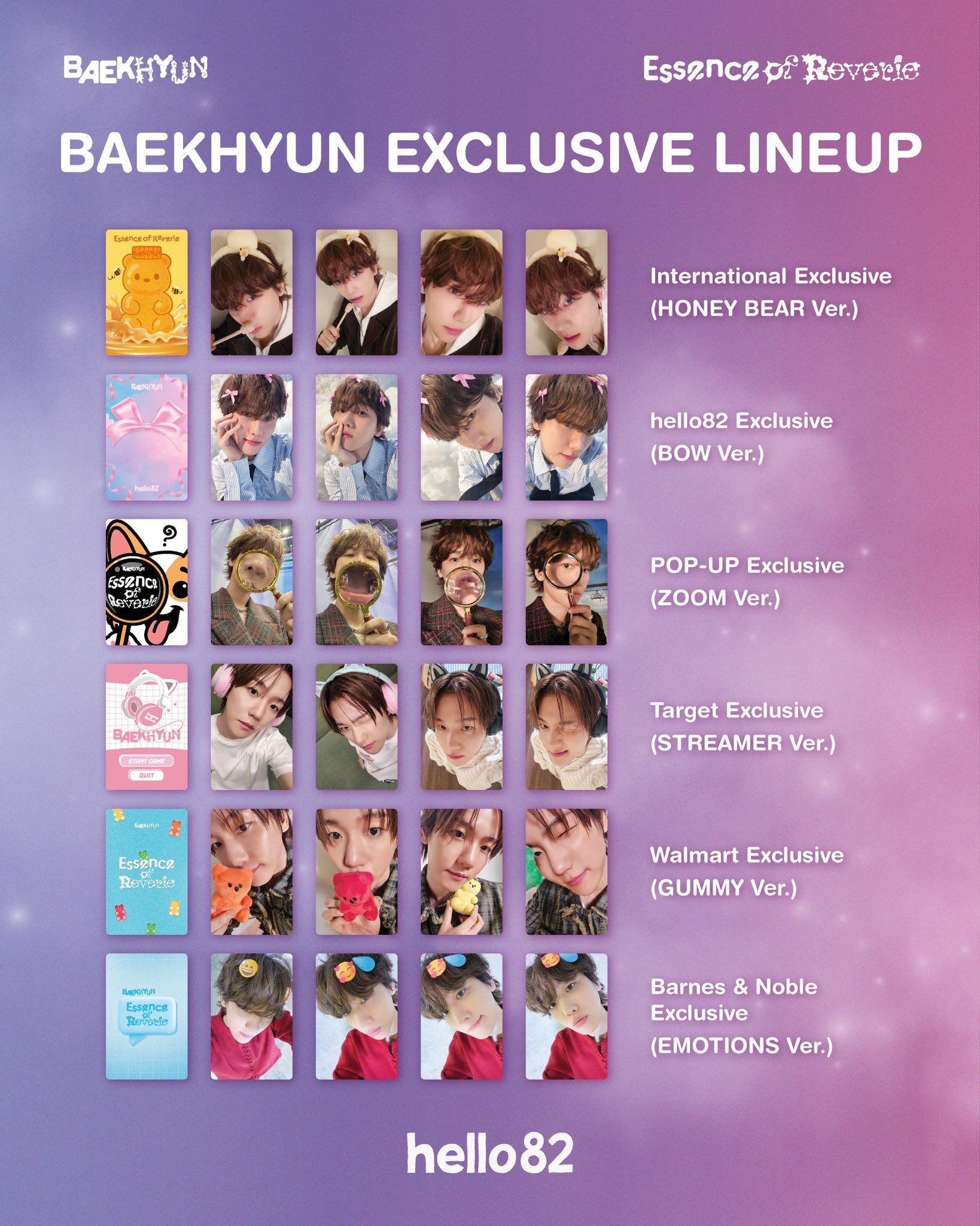 伯賢 Essence of Reverie 美國通路 專輯 小卡