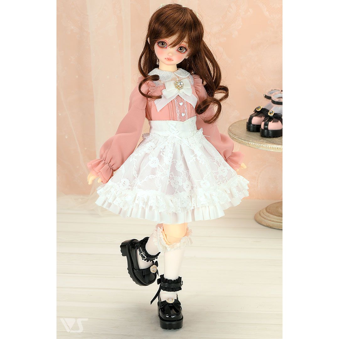 甜美娃娃裝（白色x粉色）· Mini