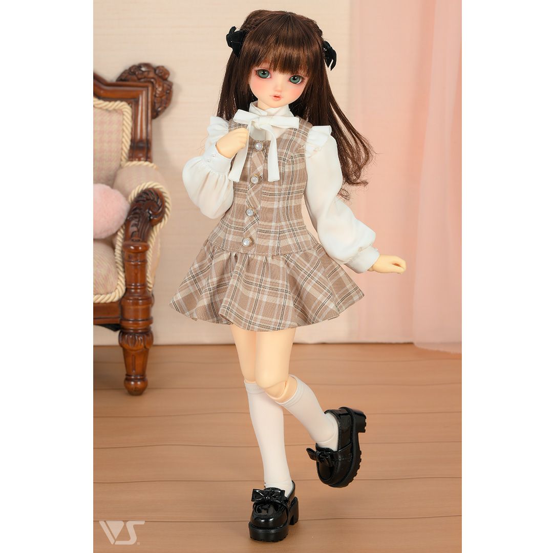 格子無袖連衣裙套裝 · Mini