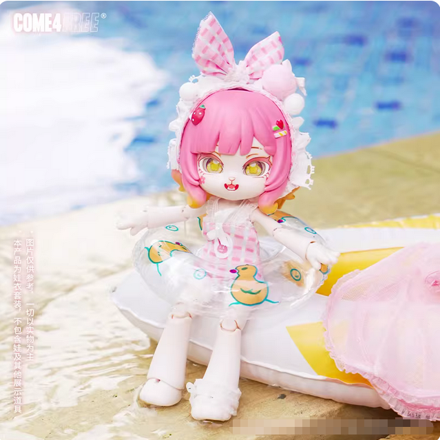 【現貨】c4f 甜品系列~白桃绵绵冰 娃衣/泳裝/泳衣娃衣（粉）/12分/ob11玩偶/bjd裙衣服