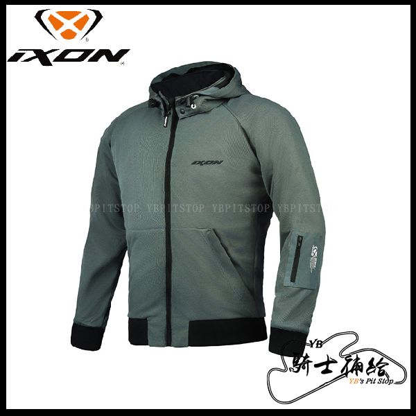 YB騎士補給 IXON HOODIE Air Asia 軍綠 軟殼 防摔衣輕量化 透氣 代理公司貨 法國