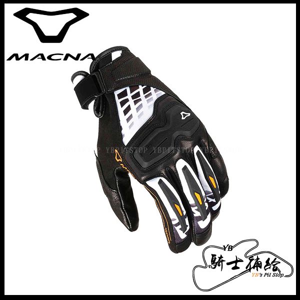 YB騎士補給 MACNA HAROS 黑白橘 #123 防摔 短手套 通風 夏季 網布 軟式護具 荷蘭