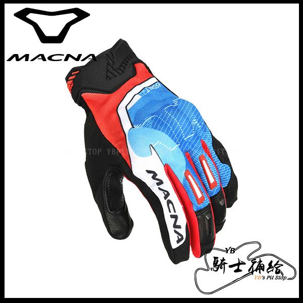 YB騎士補給 MACNA ASSAULT 2.0 黑藍紅 #325 防摔 短手套 夏季 掌心護具 荷蘭