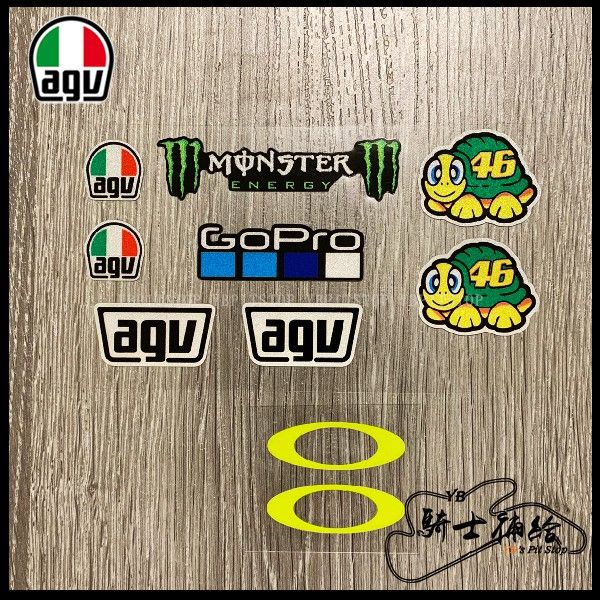 ⚠YB騎士補給⚠ VR46 AGV 鏡片 貼紙 安全帽 鏡片貼