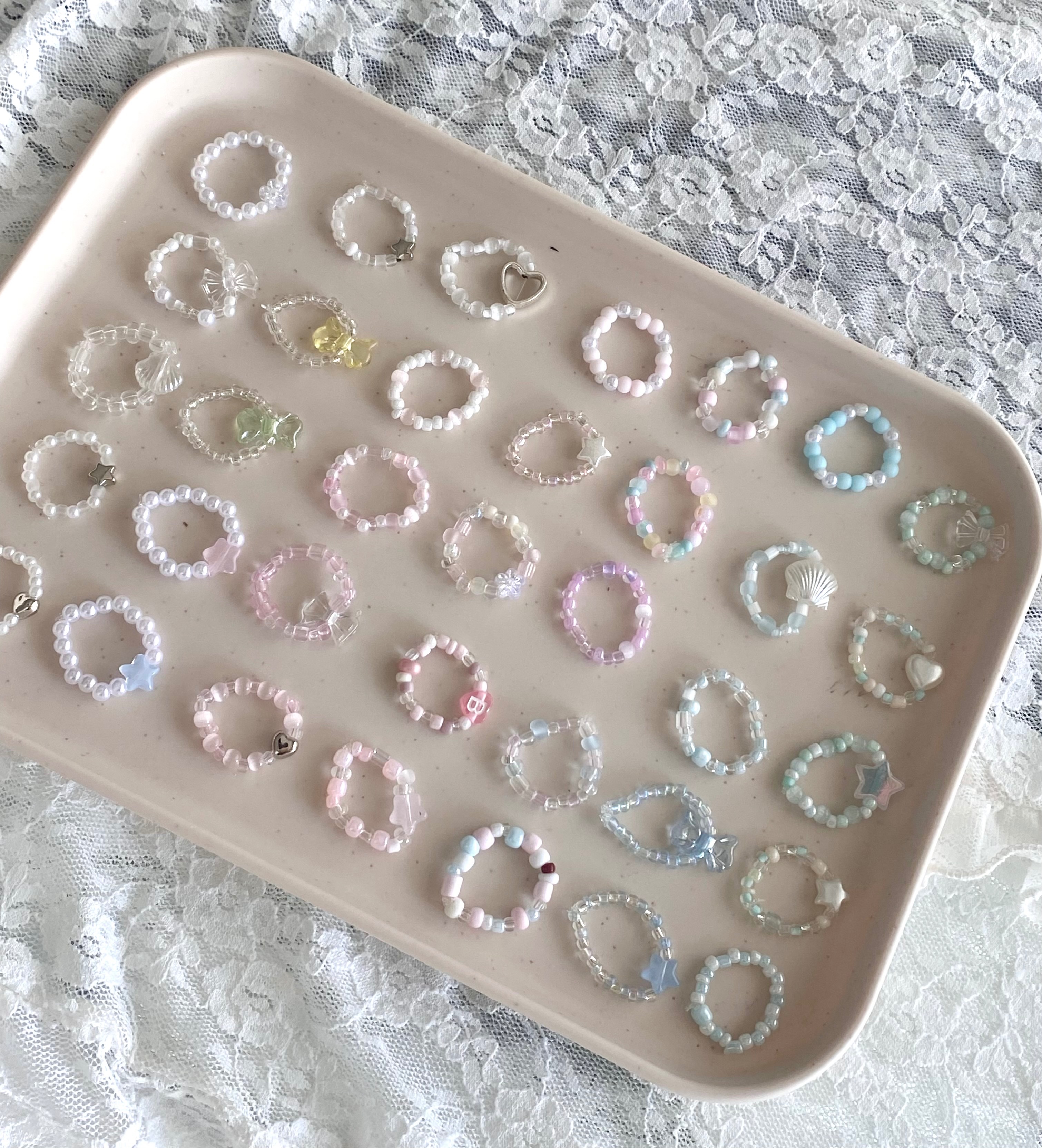 串珠戒指𝜗𝜚°⋆ 買五送一！（下單5個備註送的）