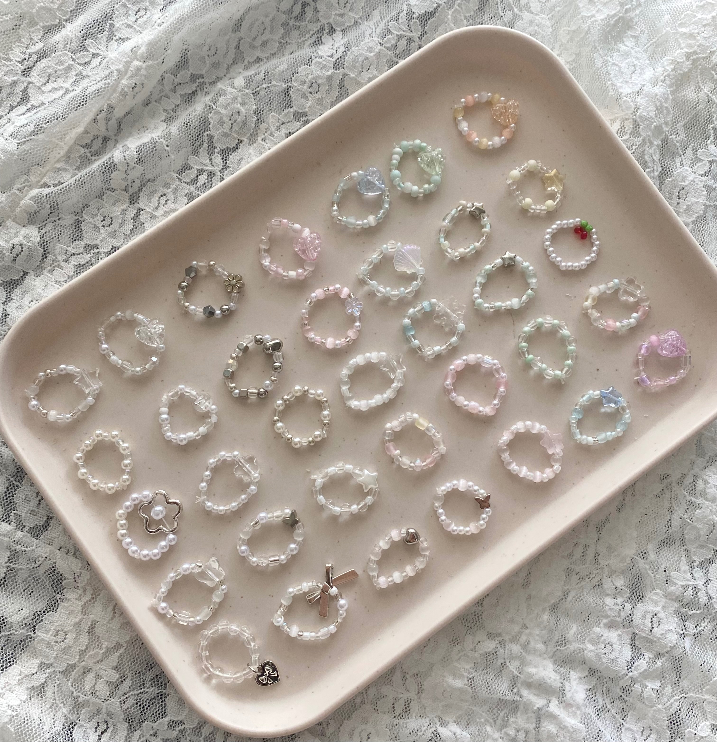 串珠戒指 第二彈𝜗𝜚°⋆ 買五送一！（下單5個備註送的）