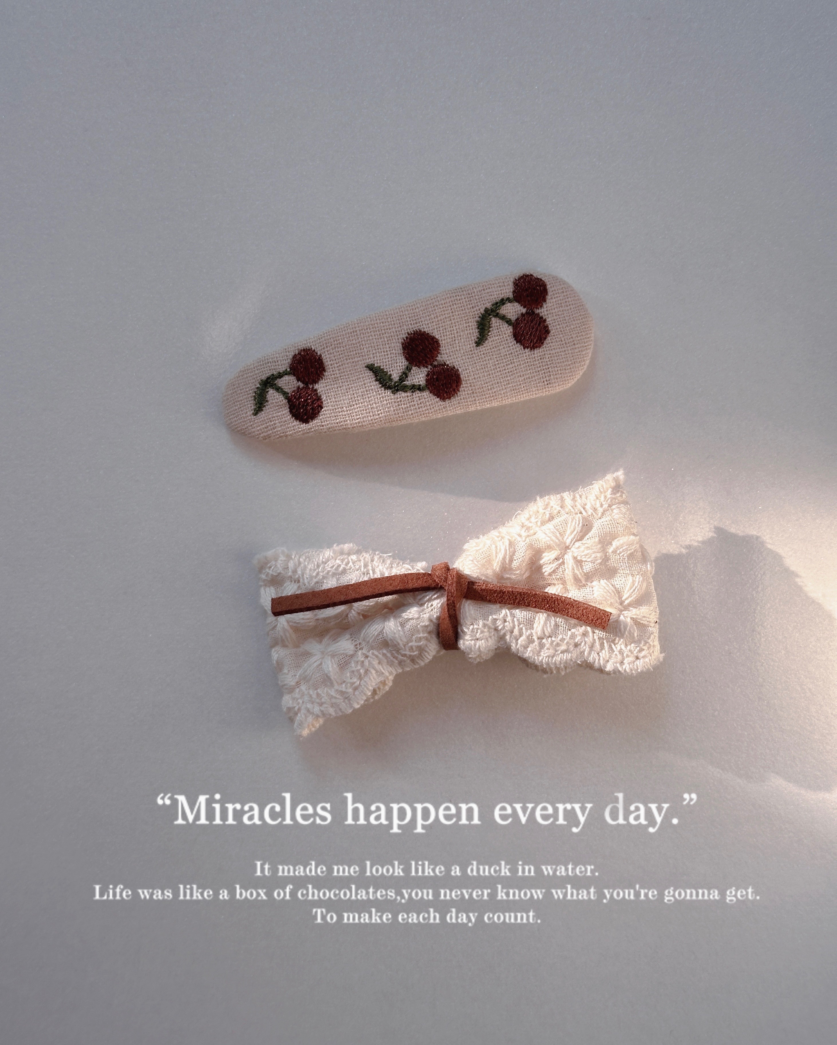 蝴蝶結髮夾+櫻桃夾🍒（兩入組）