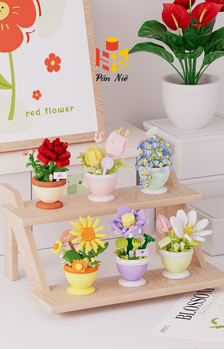 情人節、紀念日浪漫積木永生花/裝飾擺件/送禮自用