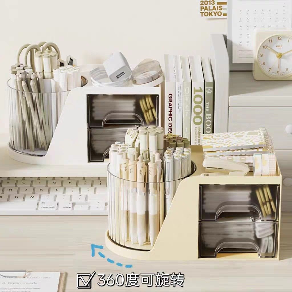 可旋轉筆筒收納架組