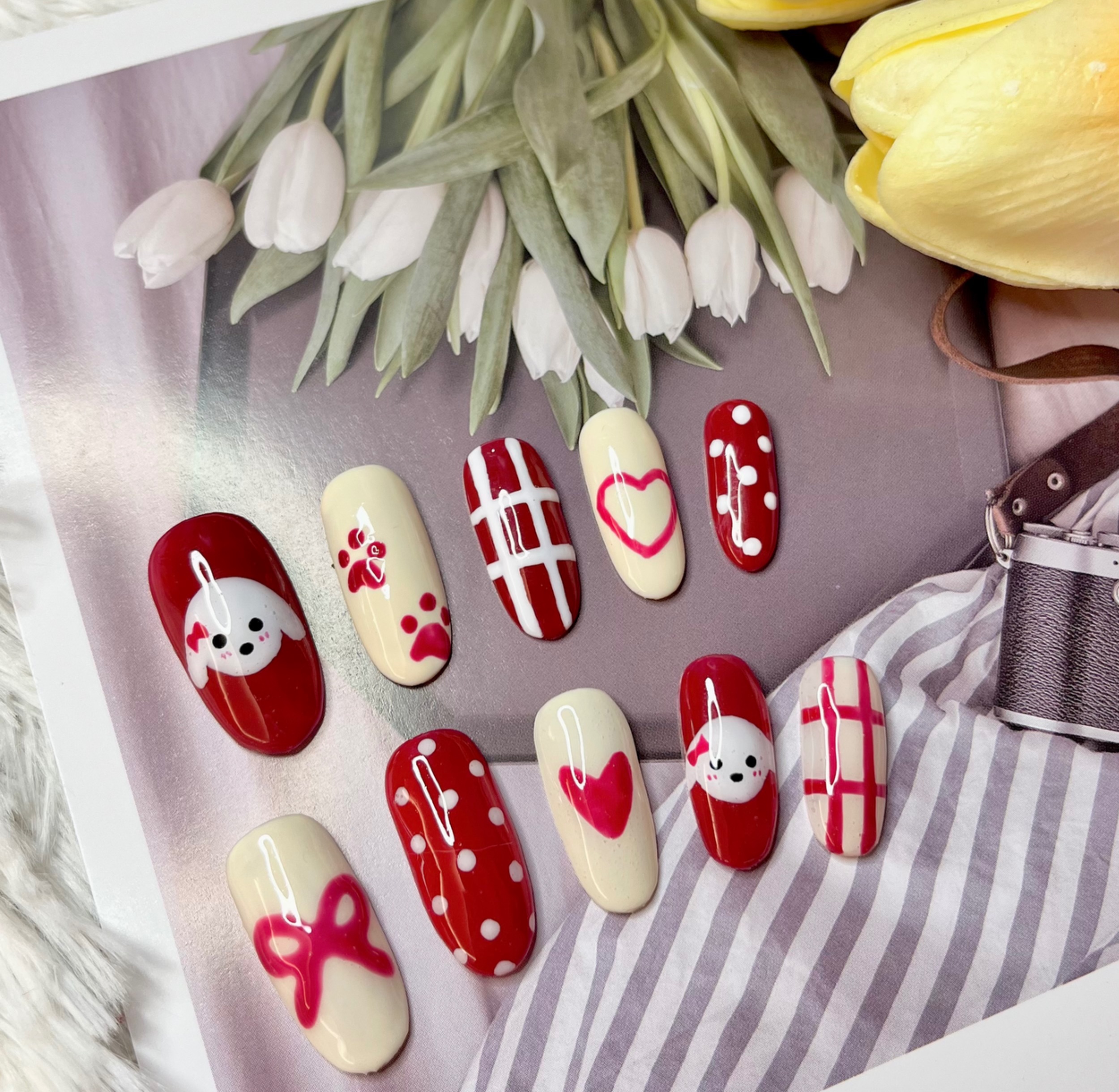 🌷【現貨當天寄出，預購2-3天到貨】闆娘偏愛款-愛心小狗穿戴甲❤️