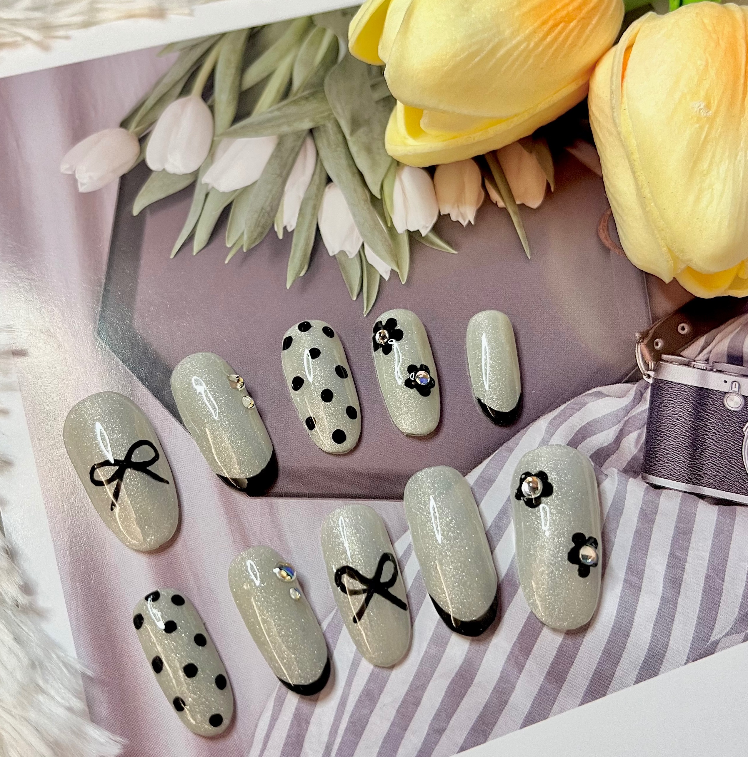 🌷【現貨當天寄出，預購2-3天到貨】黑色蝴蝶結簡約款❤️