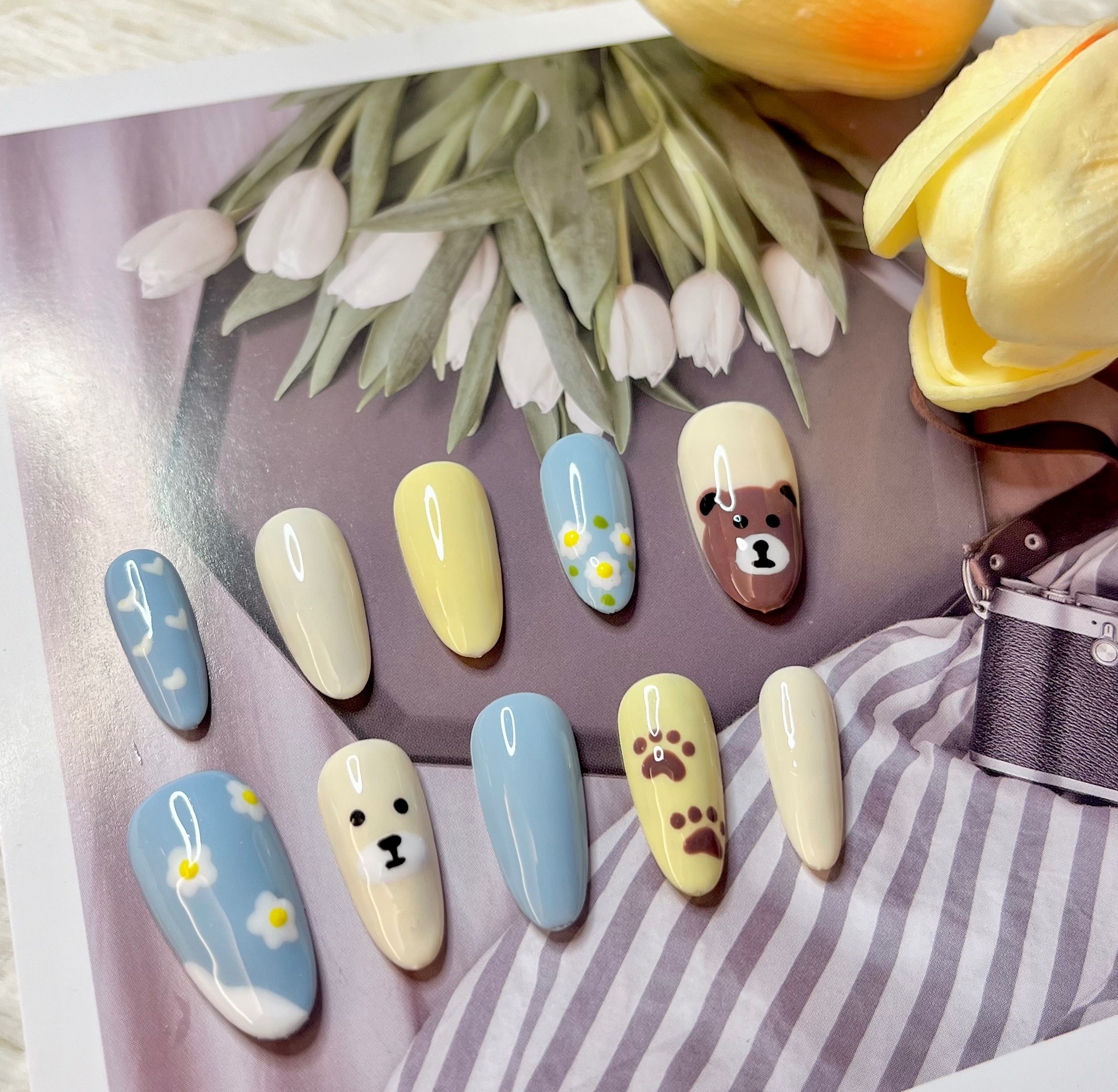 🌷【現貨當天寄出，預購2-3天到貨】可愛熊熊穿戴甲❤️