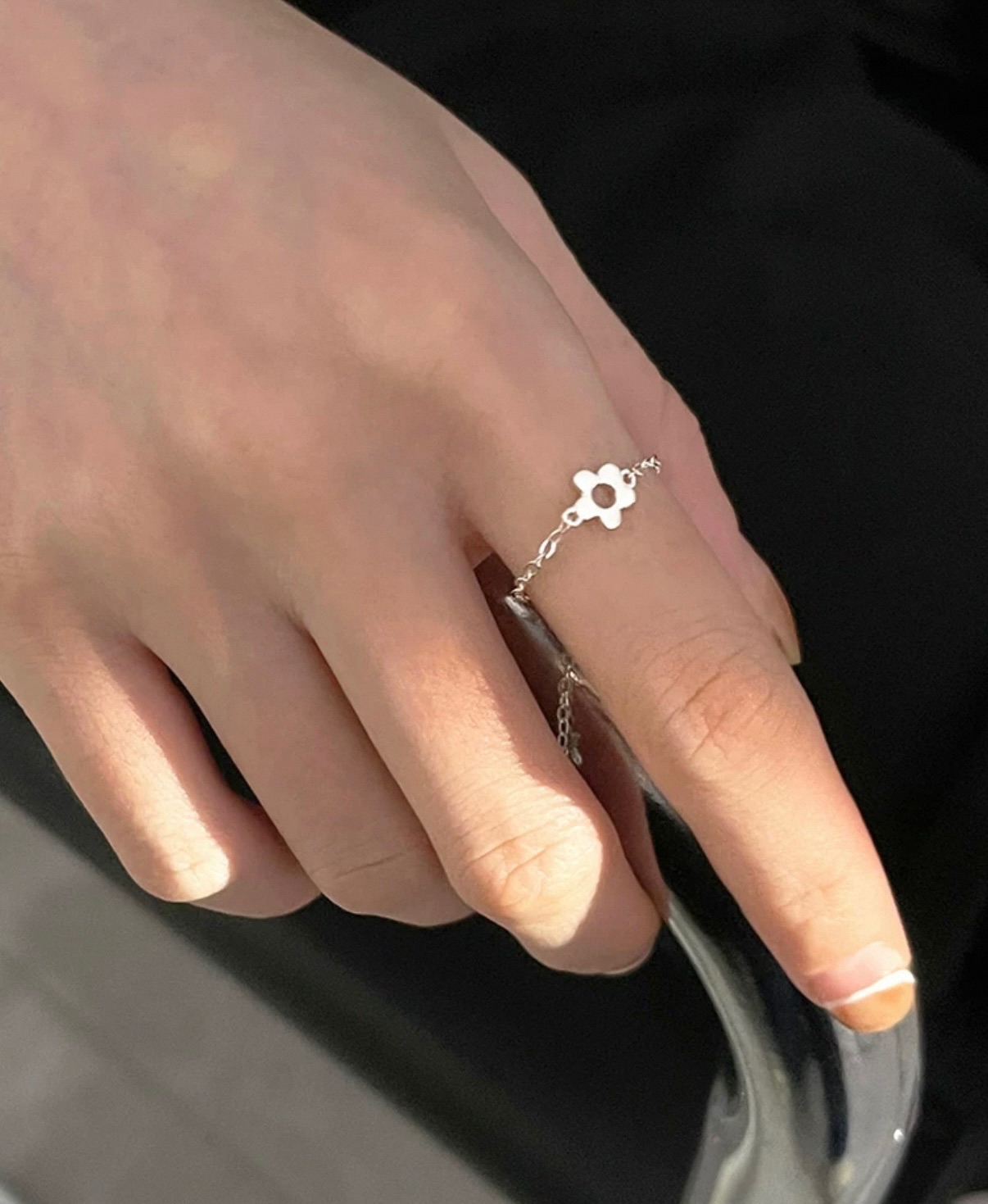 韓系小花朵鏈戒