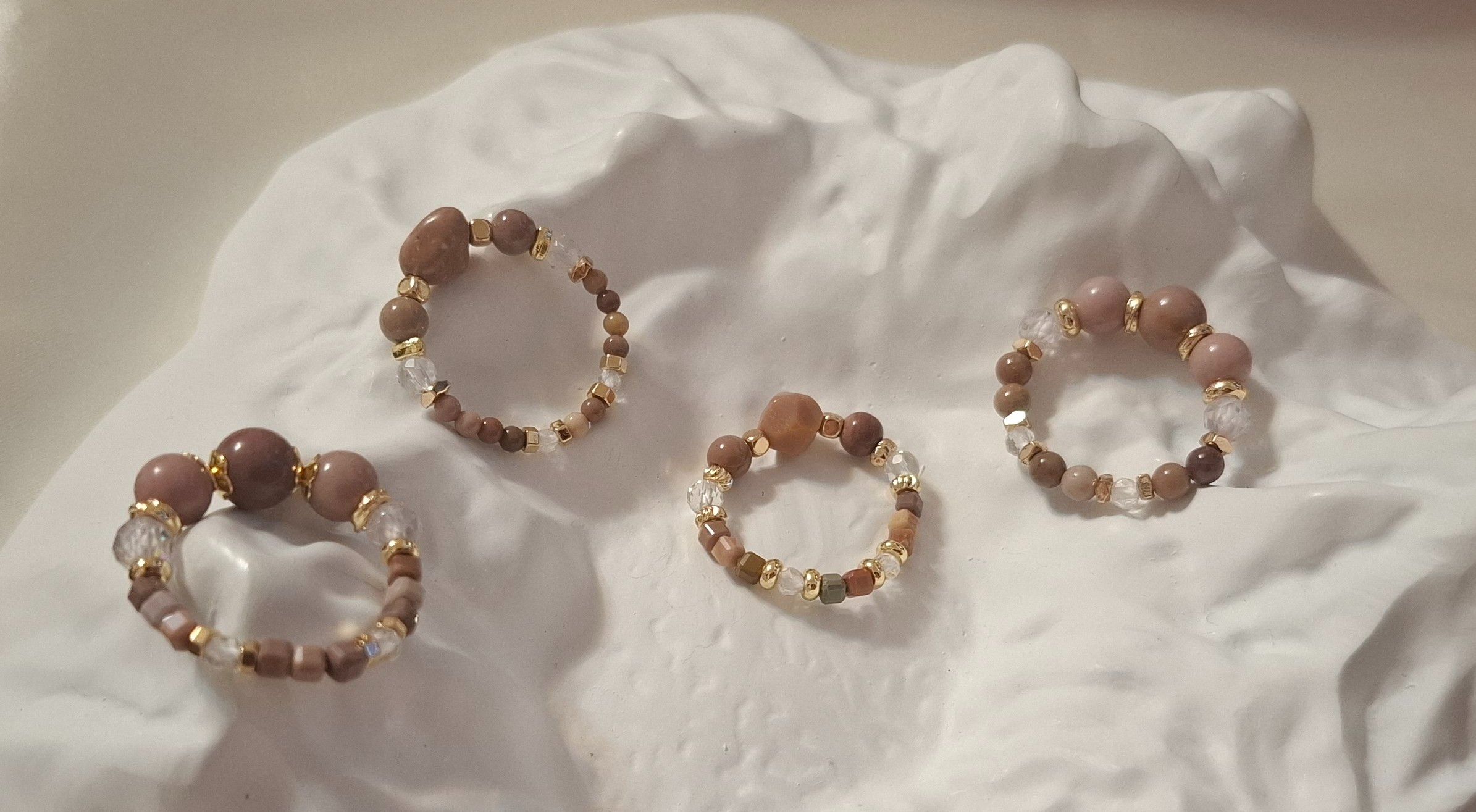 雙色款、阿拉善瑪瑙款水晶小戒指