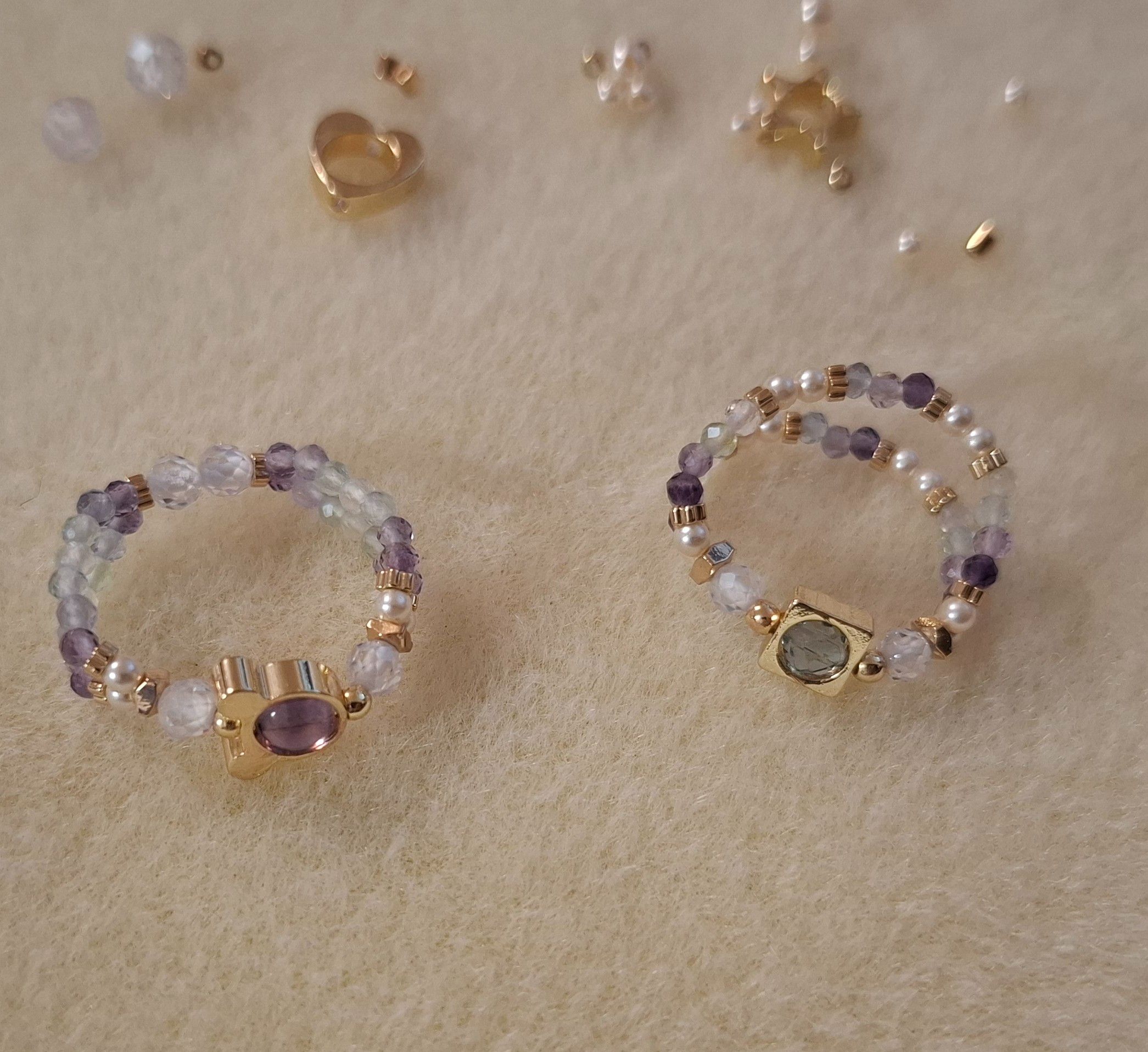 2mm雙圈款水晶小戒指