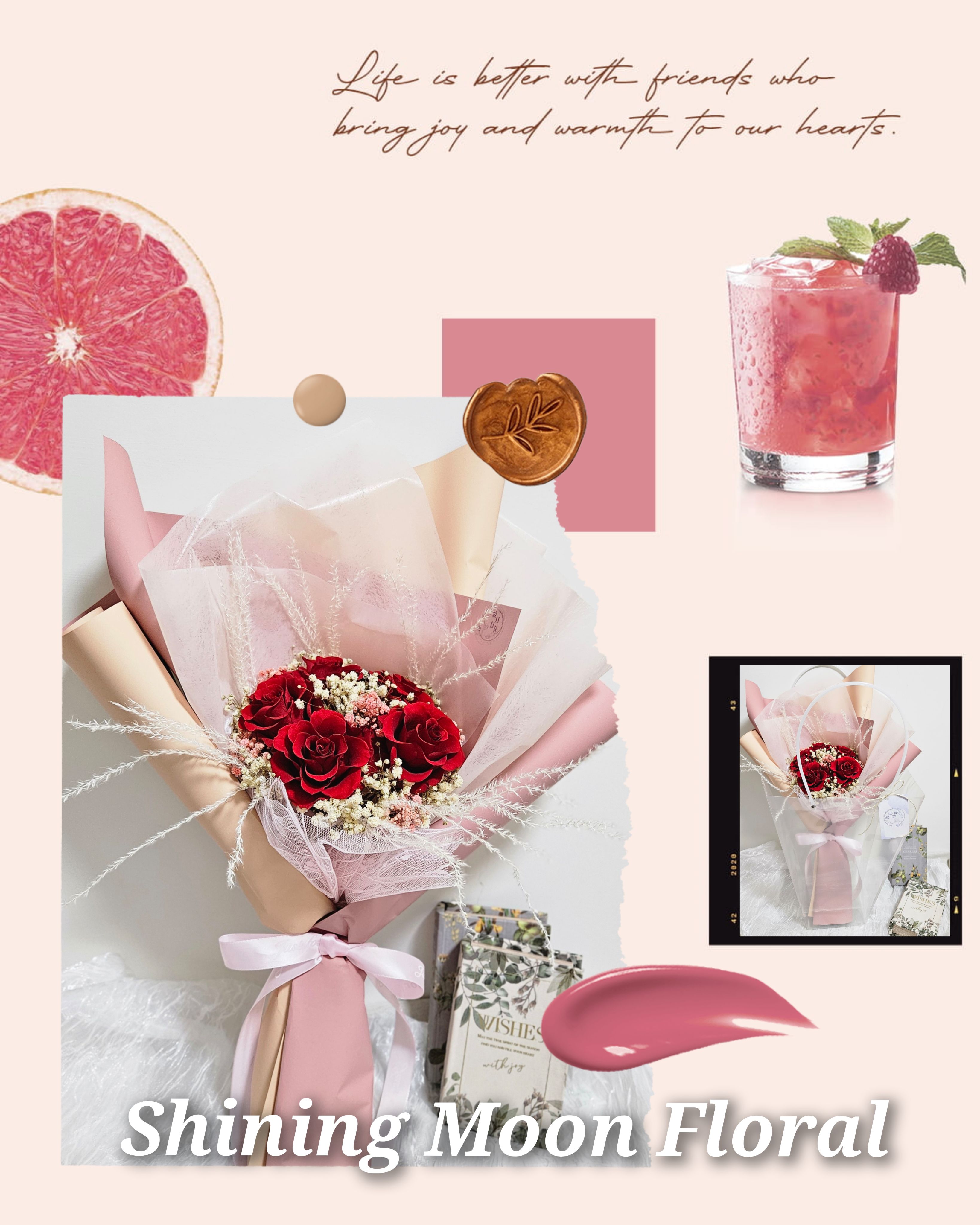 🌷皎月有花🌷永生花束（可客製色系）