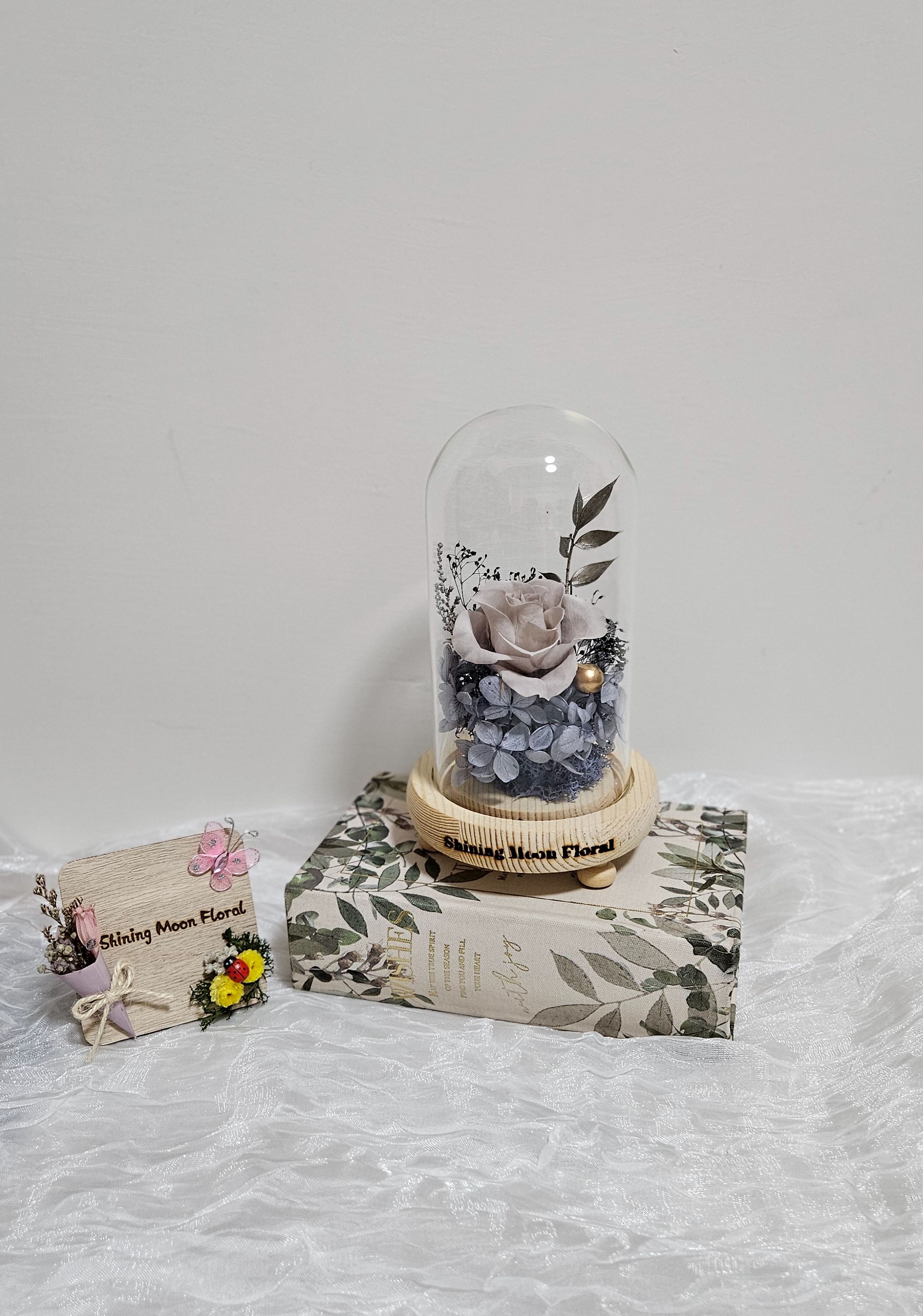 *🕊️ﾟ皎月有花*🕊️ﾟ 永生玻璃燈罩（🩶🌙冷月灰玫🌙🩶）