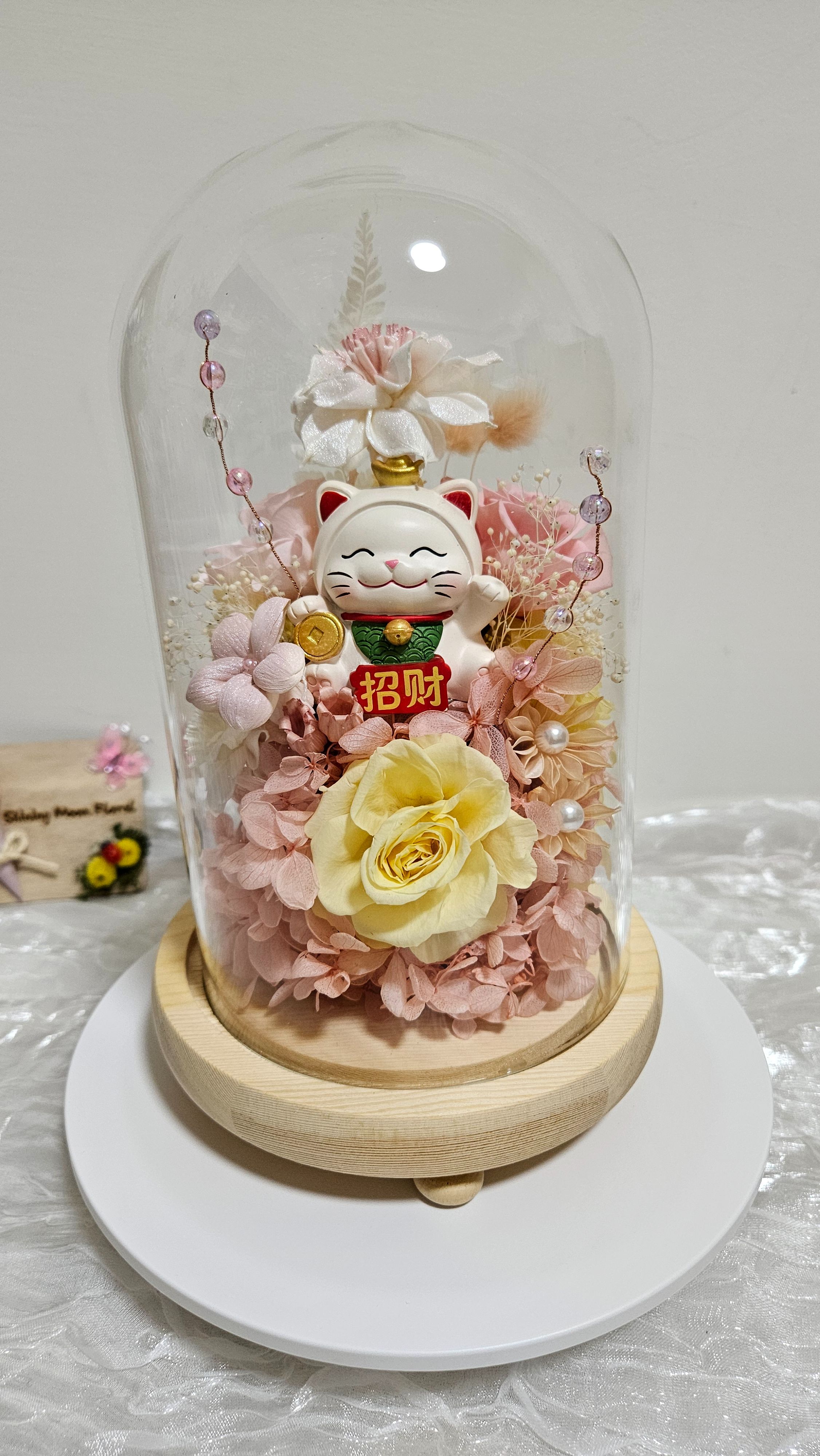 *🕊️ﾟ皎月有花*🕊️ﾟ 入厝禮  永生花花盅