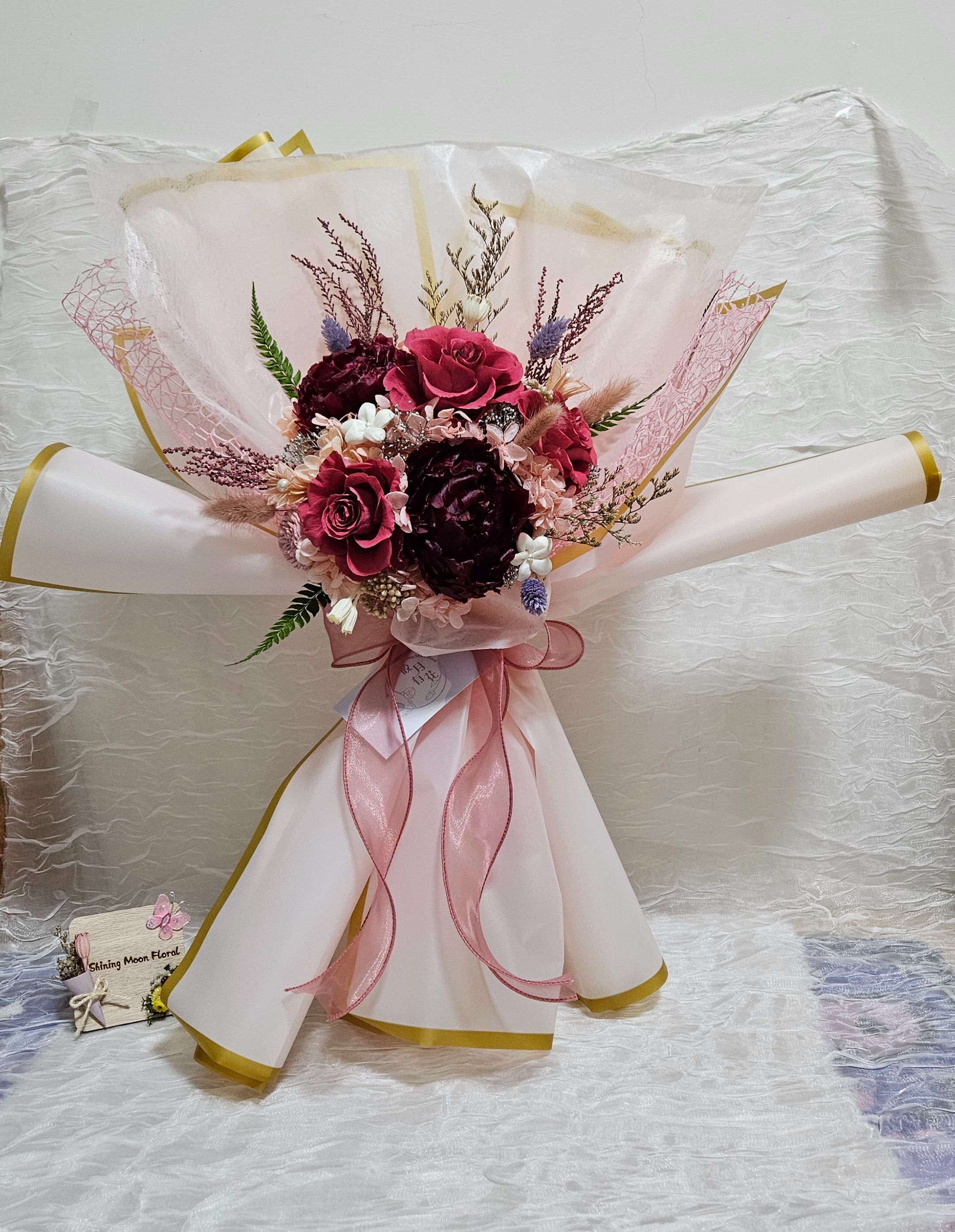 *🕊️ﾟ皎月有花*🕊️ﾟ 芍藥永生花束（需私訊客製唷）