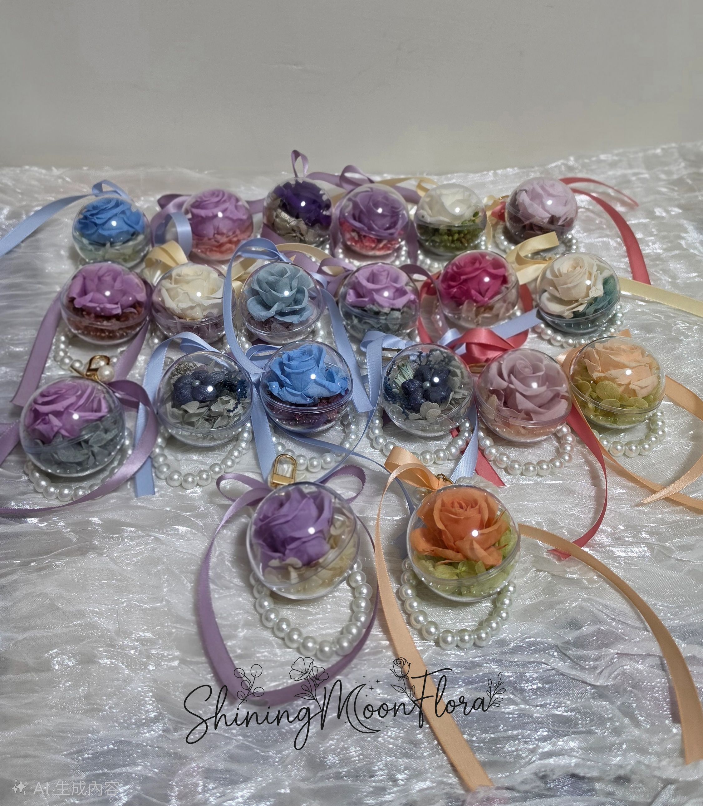 *🕊️ﾟ皎月有花*🕊️ﾟ 永生花吊飾「贈小禮盒」（可客製唷❤️）