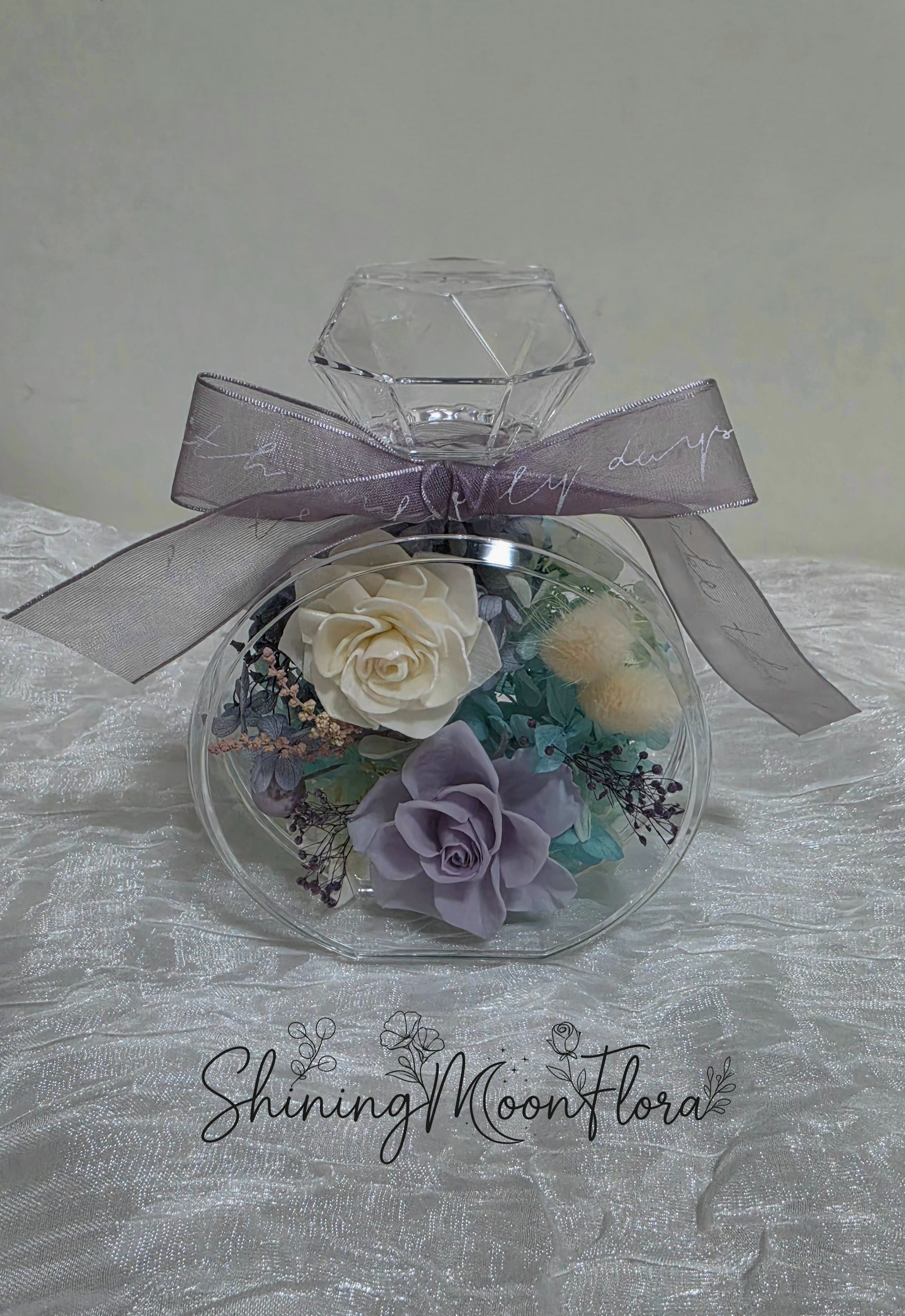 皎月有花 香水瓶永生花花禮