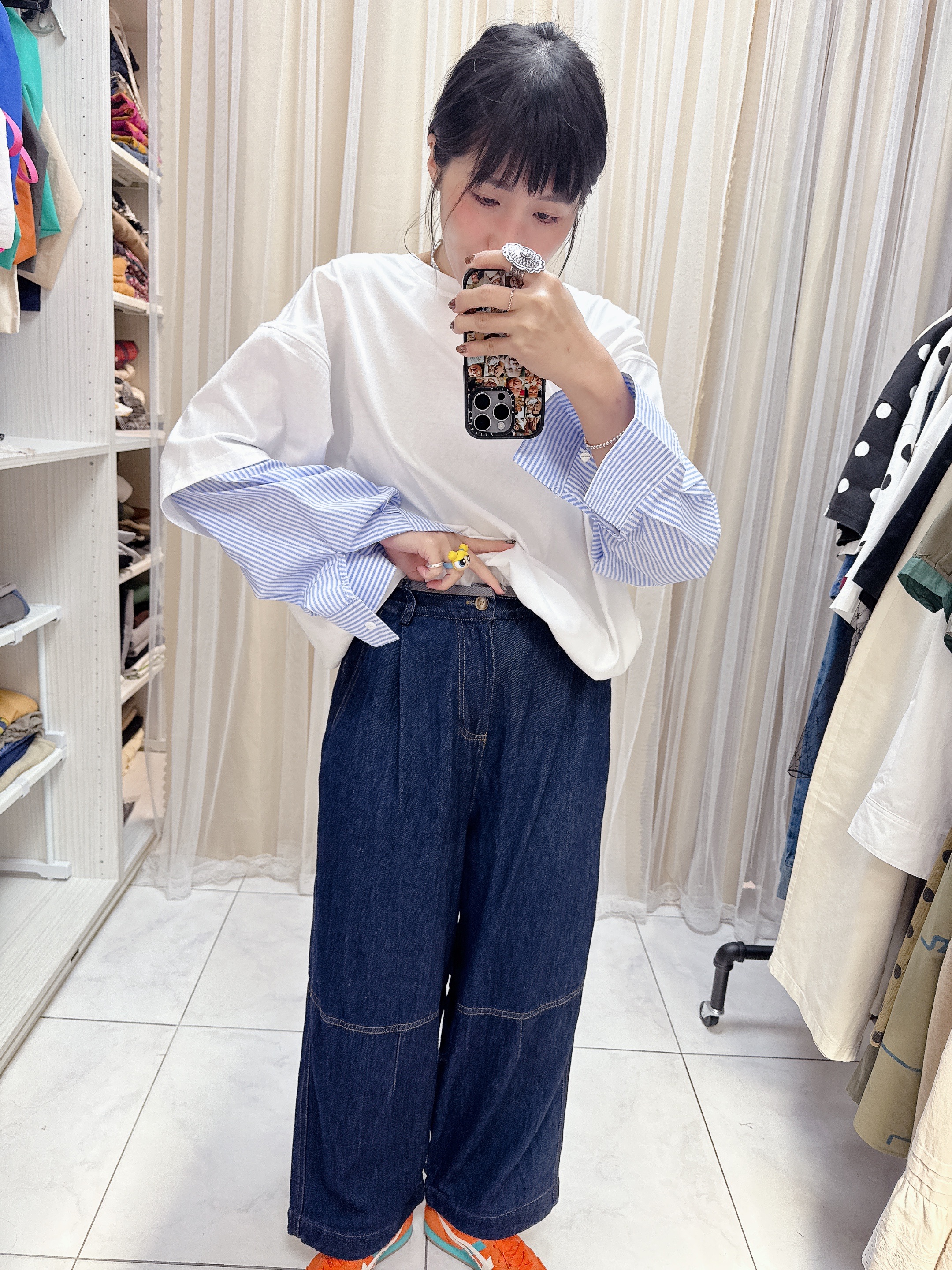 牛仔車線褲