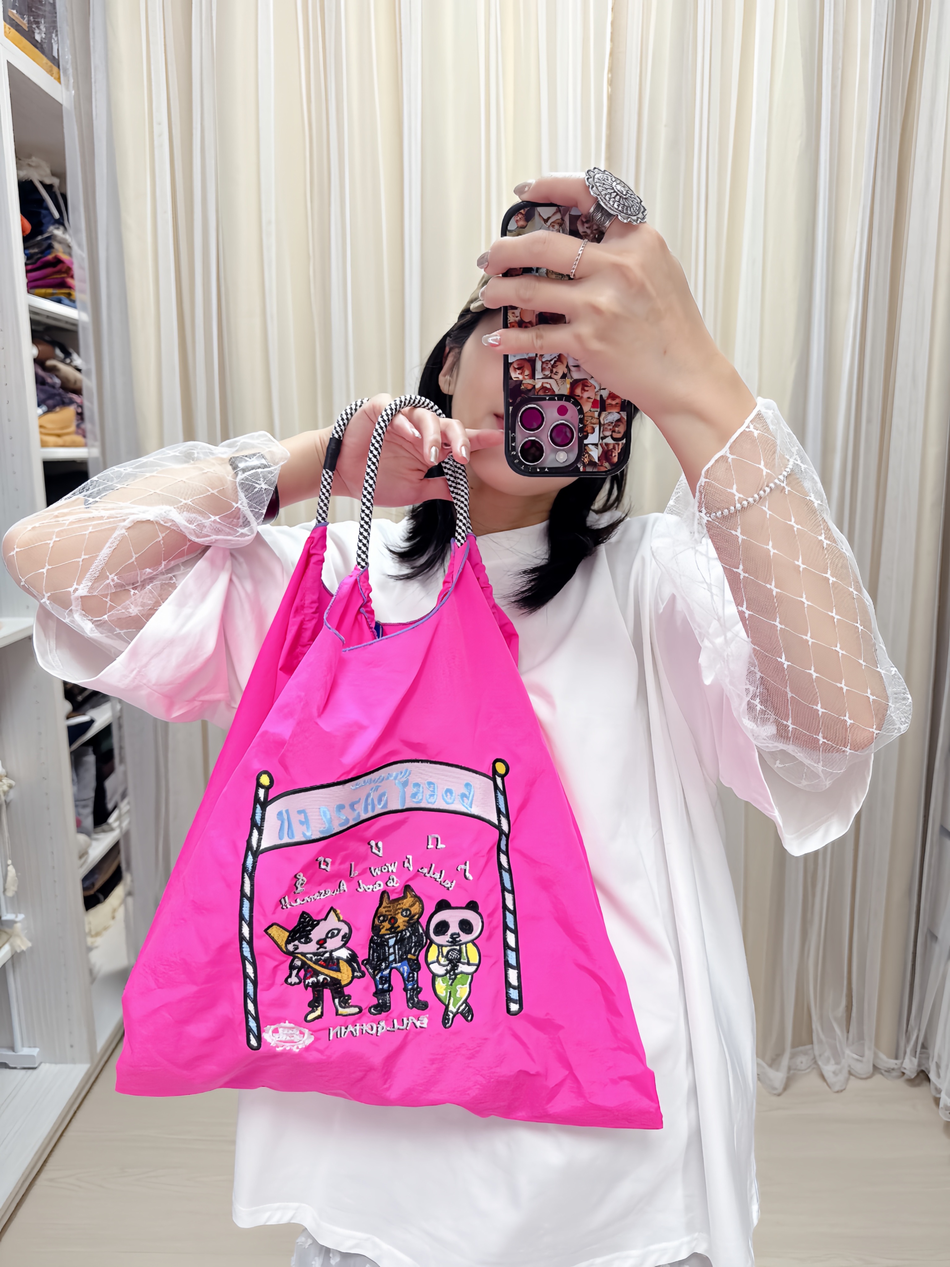 刺繡托特包（動物樂團）