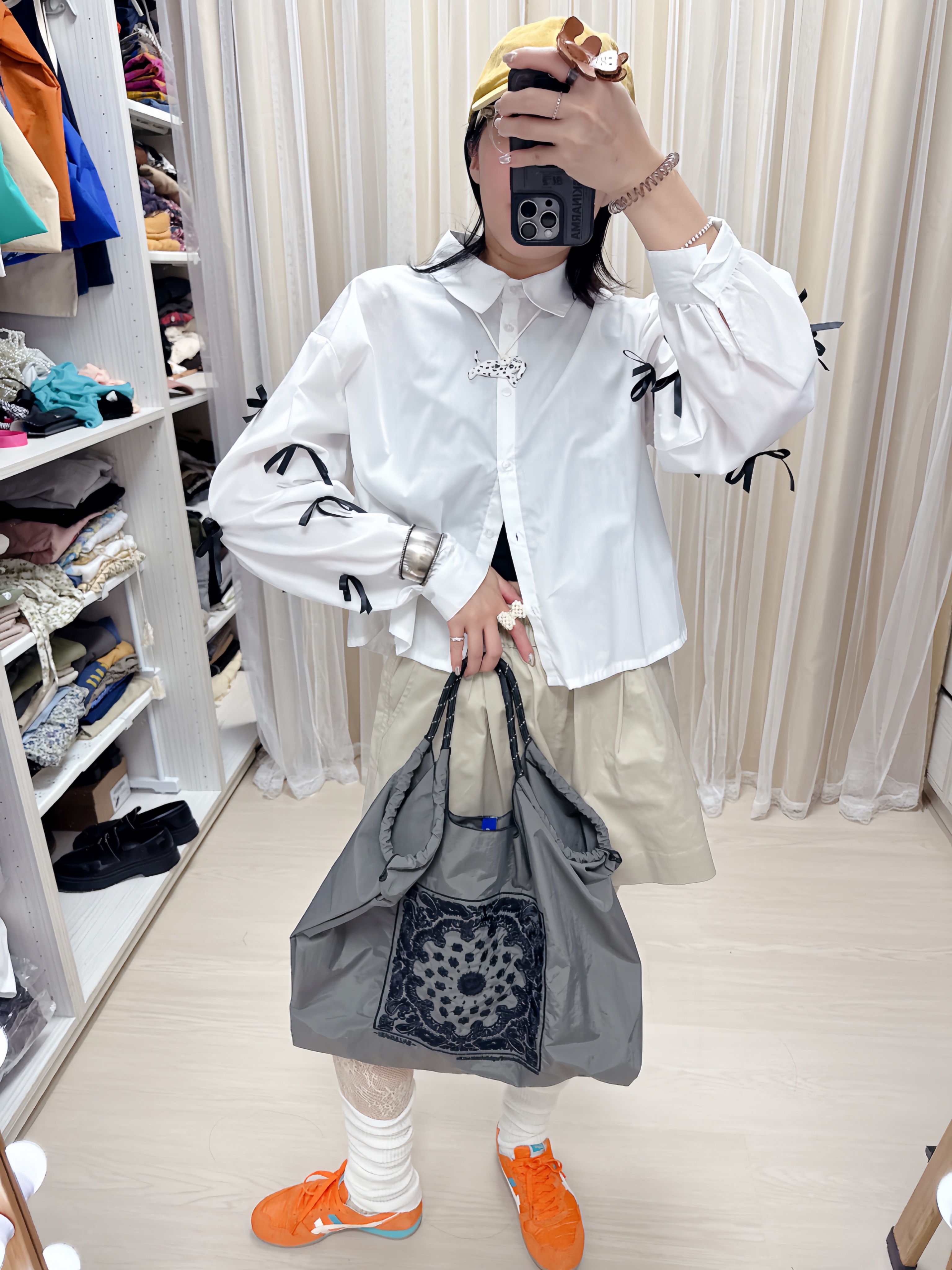 袖系蝴蝶結襯衫