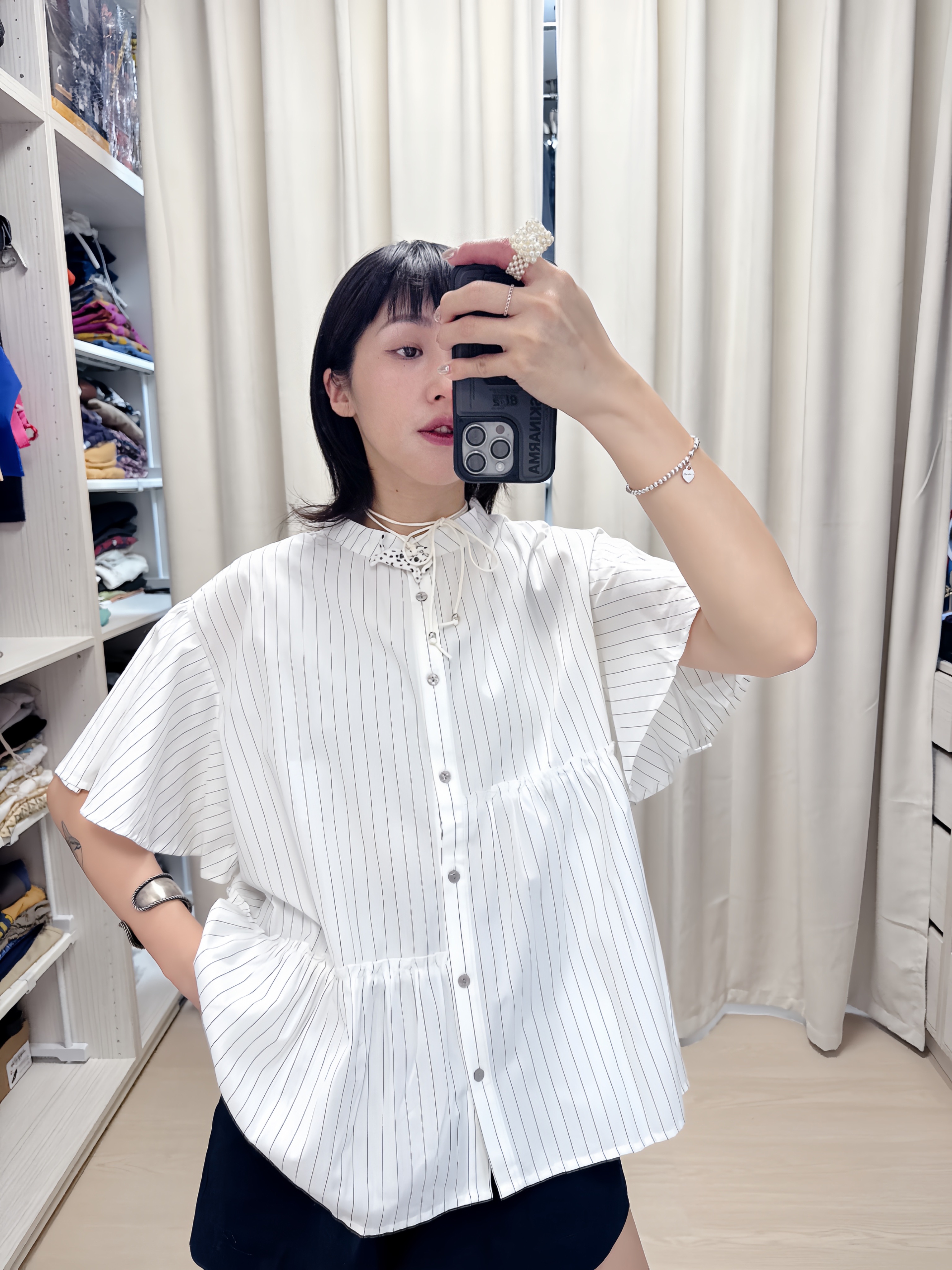 日系條紋造型衫