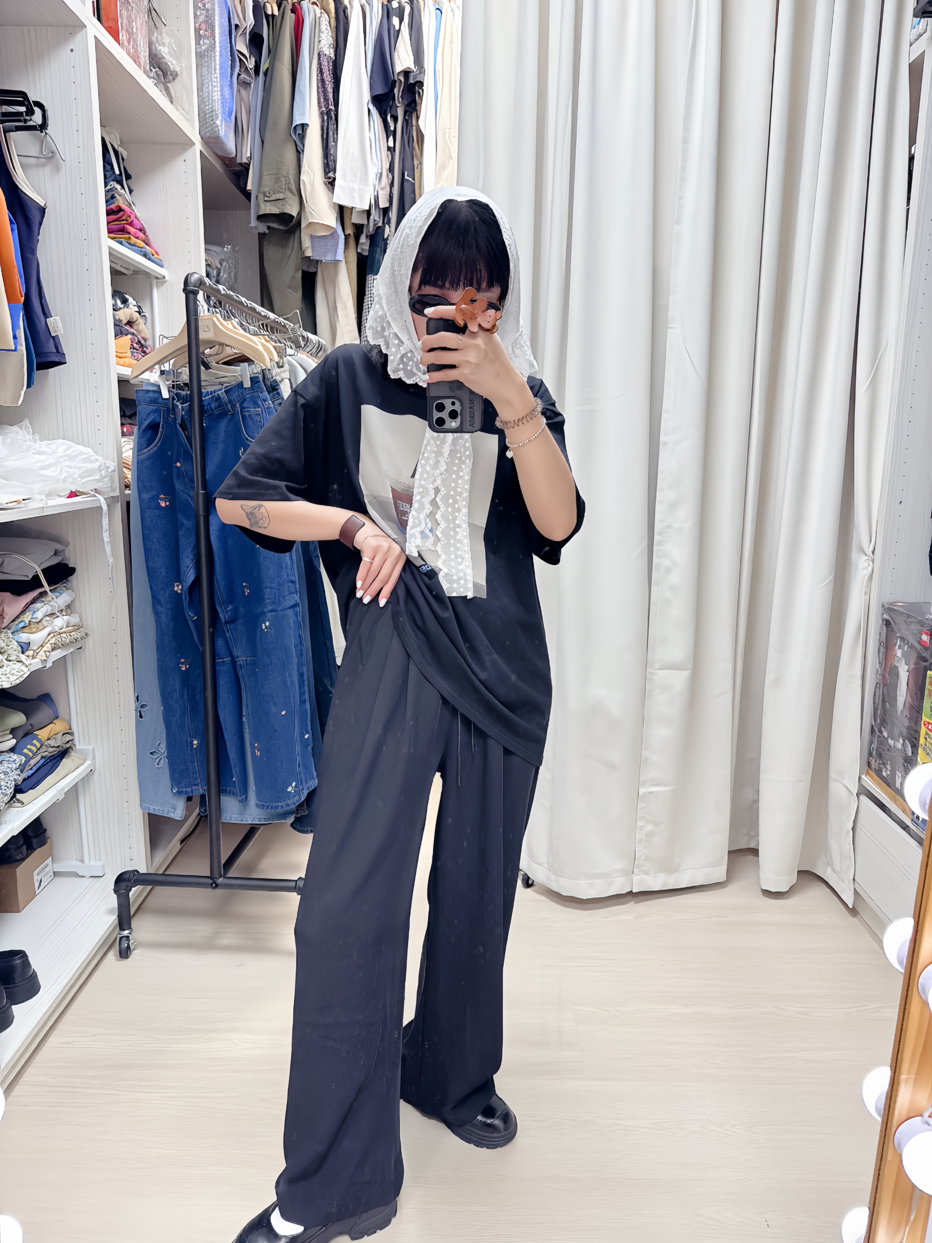 大長腿西寬褲