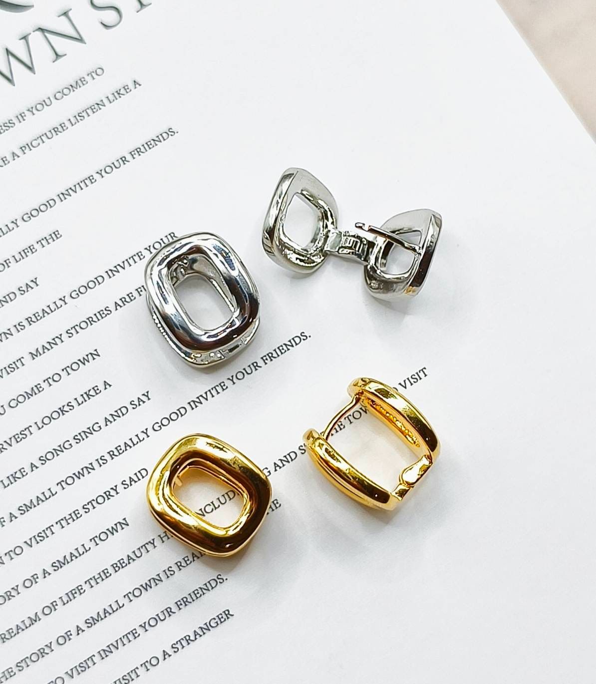 法國限定款金銀集合耳扣