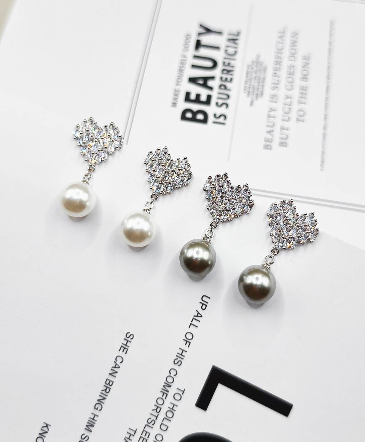 925純銀日系愛心耳吊