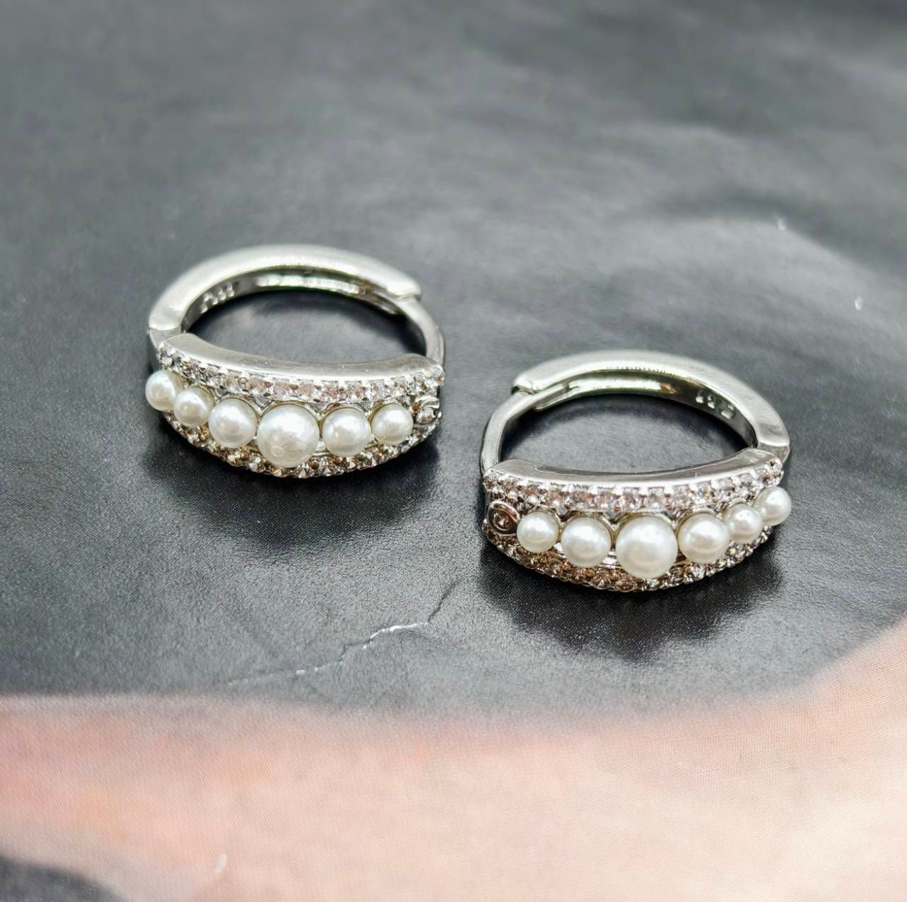 💥熱銷款💥雙層珍珠✨ 星鑽耳環