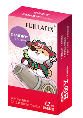 新品包裝，柴語錄聯名款，GAMEBOY 勁小子-超激點型 衛生套 12入