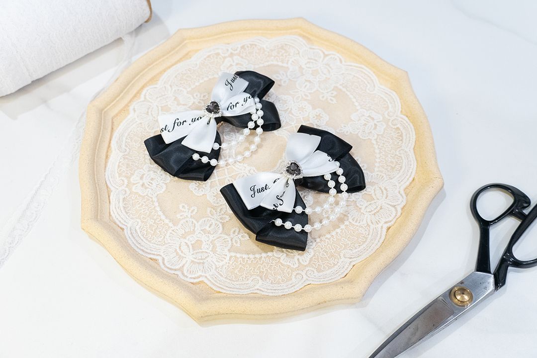 地雷系髮夾 一對「簡約珠串」 手作商品 手作髮飾 #茉紡工作坊