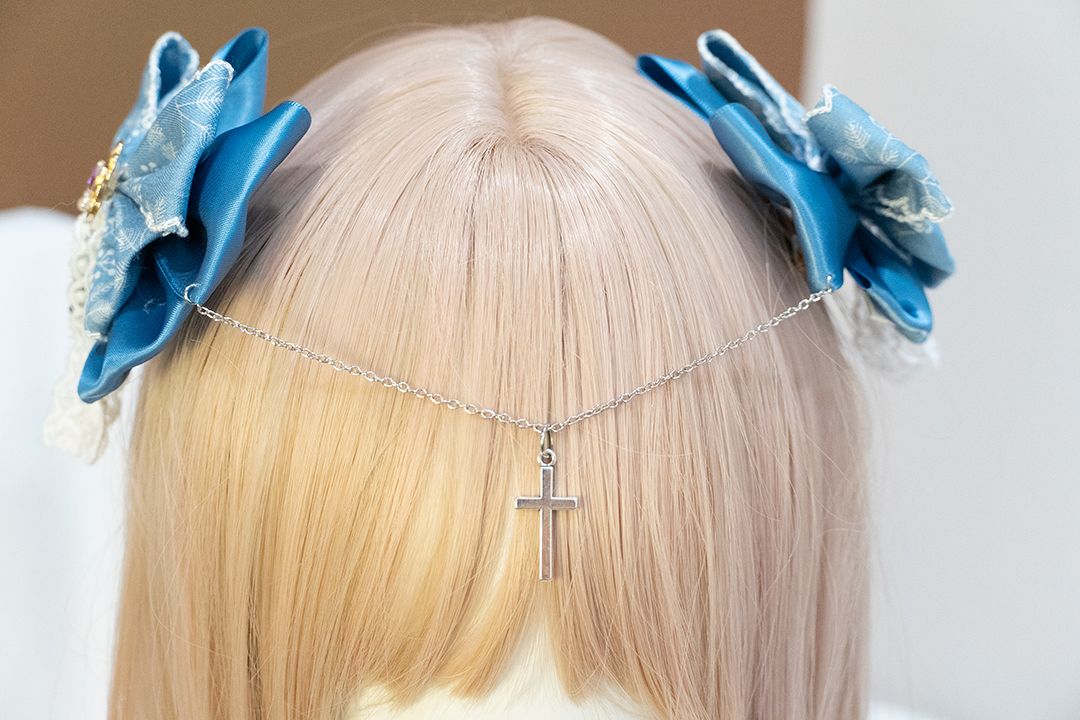 「蝴蝶誓言」水藍 髮夾/對 手作商品 手作髮飾 #茉紡工作坊