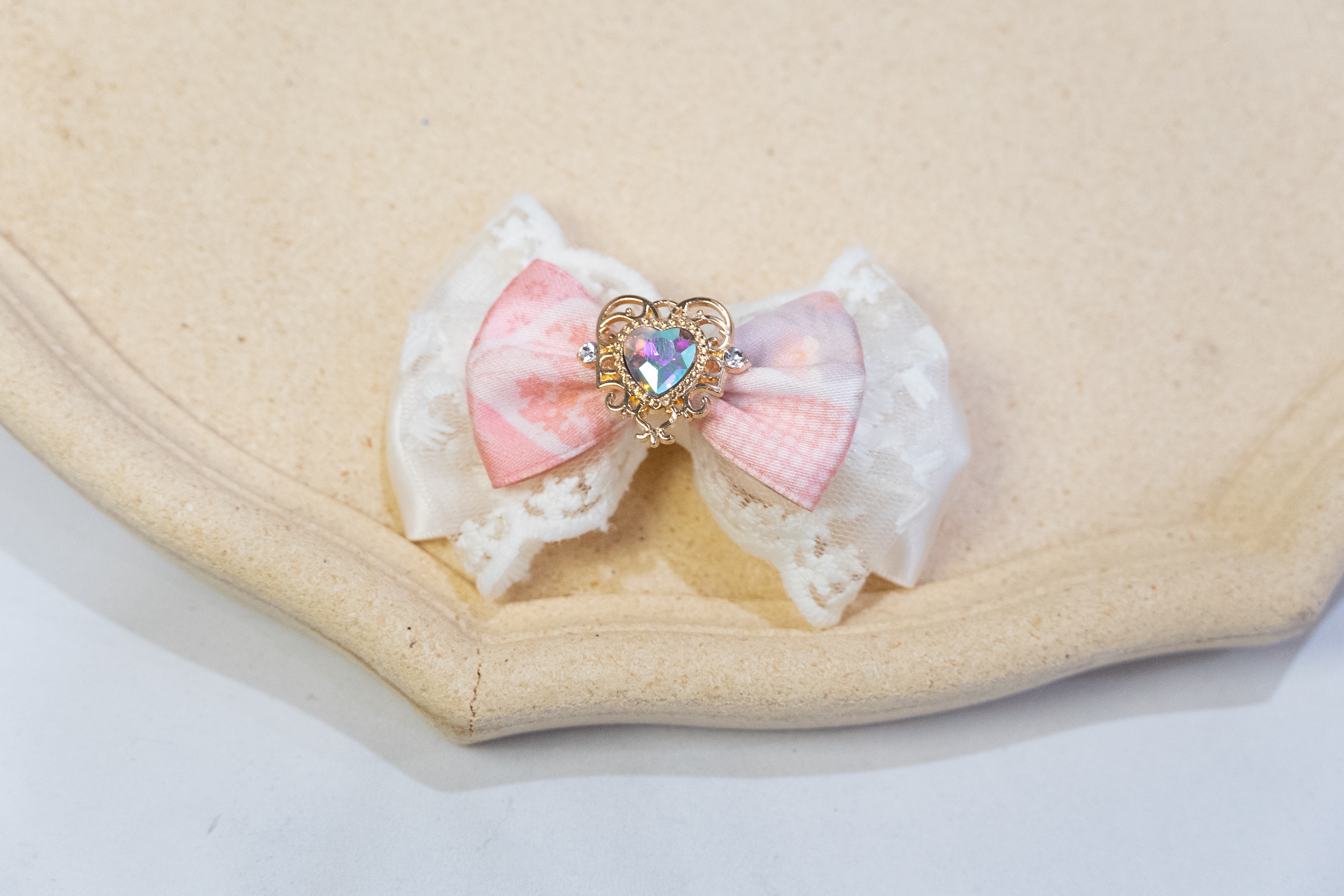 「小點粉心」 手作髮夾 手作商品 手作髮飾 #茉紡工作坊