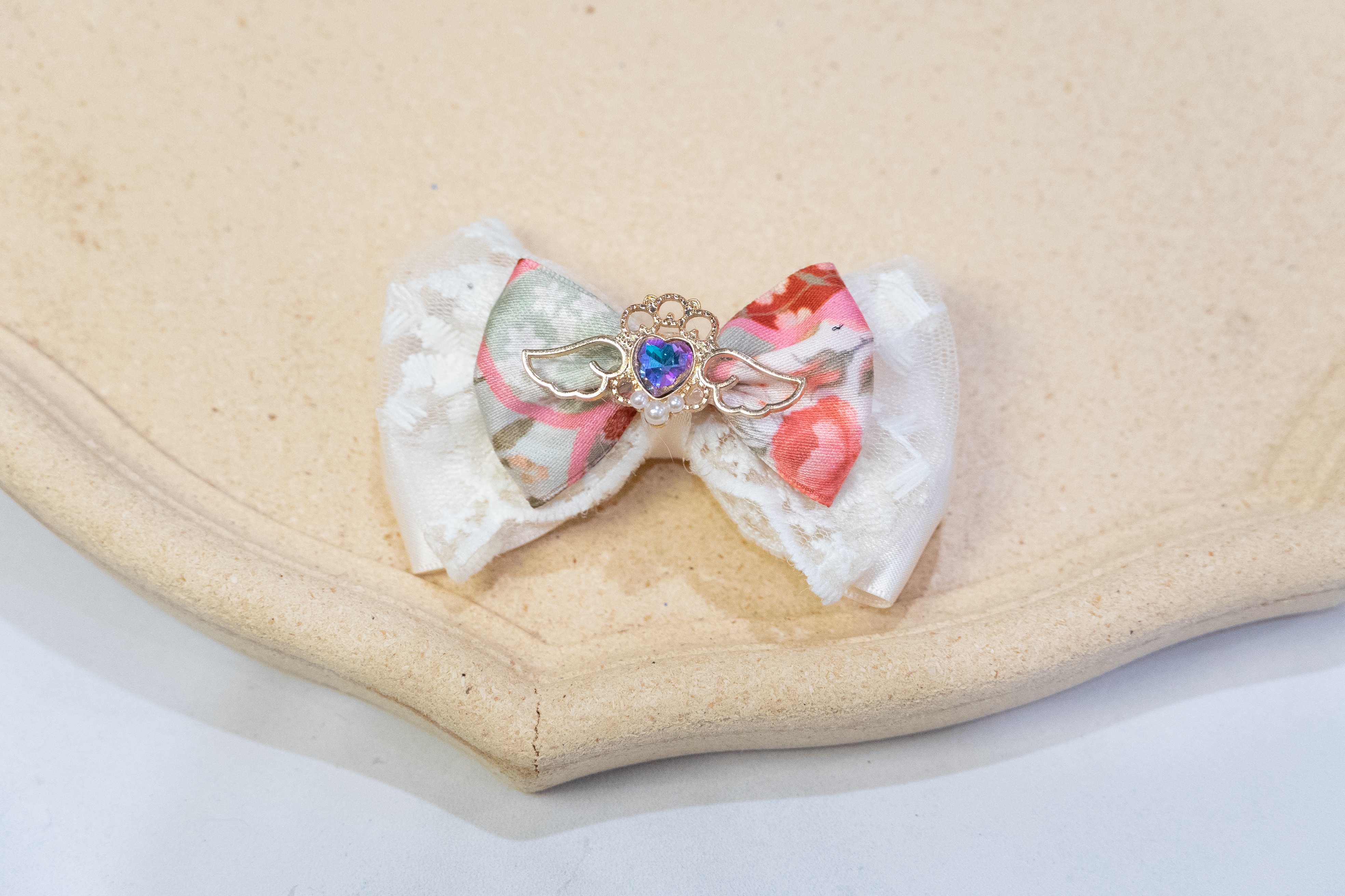 「花翼心」 手作髮夾 手作商品 手作髮飾 #茉紡工作坊