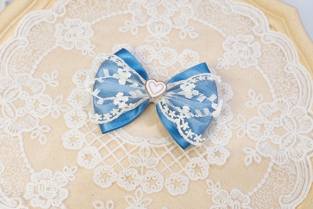 「藍夢語心」 手作髮夾 蝴蝶結髮夾 手作商品 手作髮飾 #茉紡工作坊