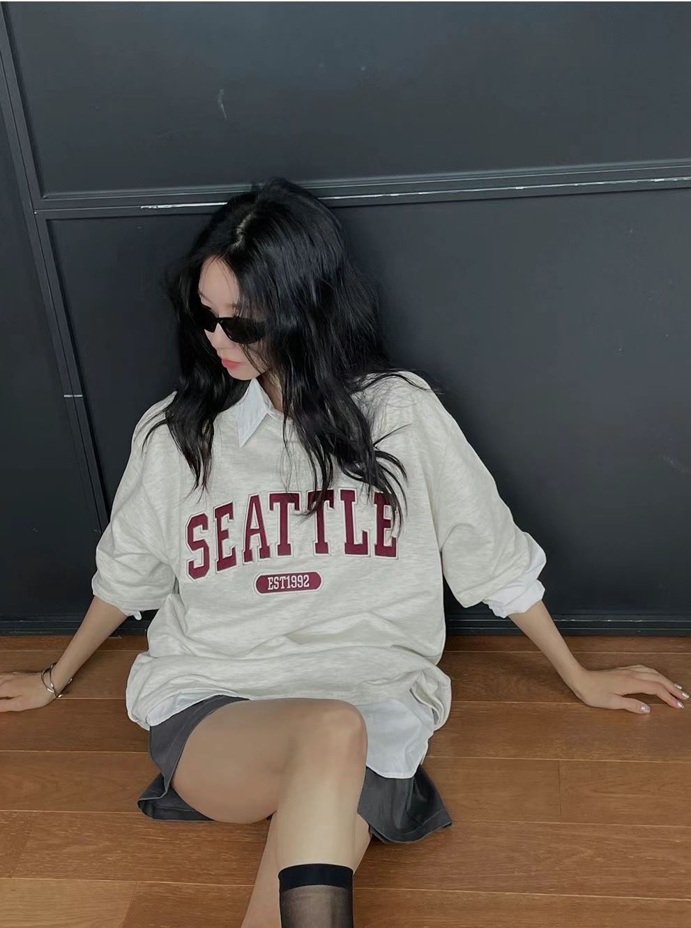 【BRITE9】預購🔥 SEATTLE字母寬版短袖T 🔥｜大學風/情侶裝/男裝/休閒百搭上衣