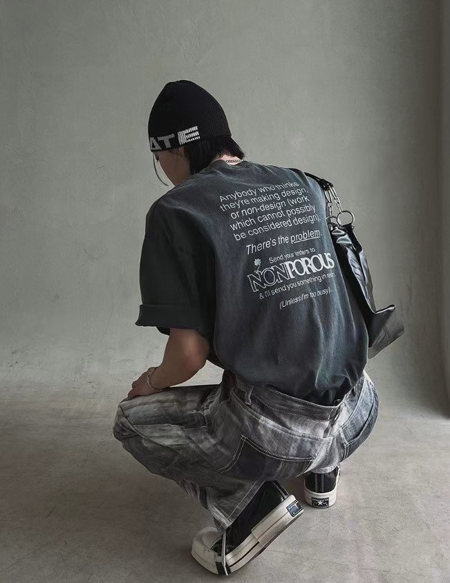 【BRITE9】韓國預購🔥 韓系NONPOROUS字母印花T恤｜情侶款中性寬鬆短袖上衣｜設計感LOGO潮T男女同款