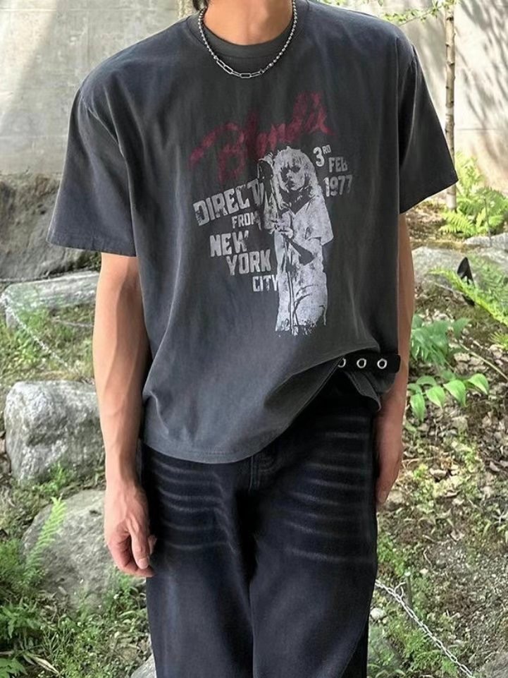 【BRITE9】韓國預購🔥 復古搖滾印花短T｜樂團圖案 寬版短T 復古舊感 街頭穿搭 男裝 風格男裝 個性穿搭