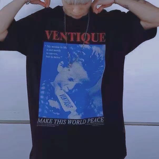 【BRITE9】韓國預購🔥 VENTIQUE曝光感復古印花T｜街頭風 美式復古 韓系街頭 潮T
