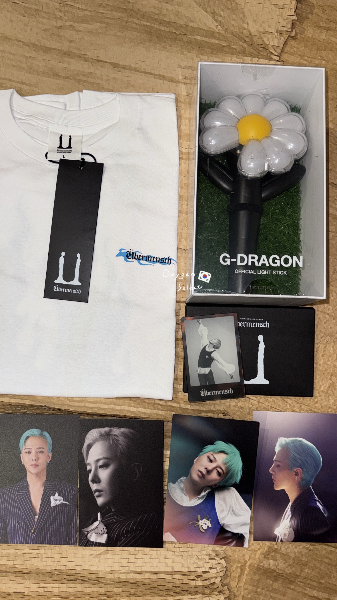 GD手燈+展覽周邊白長踢L號+明信片組