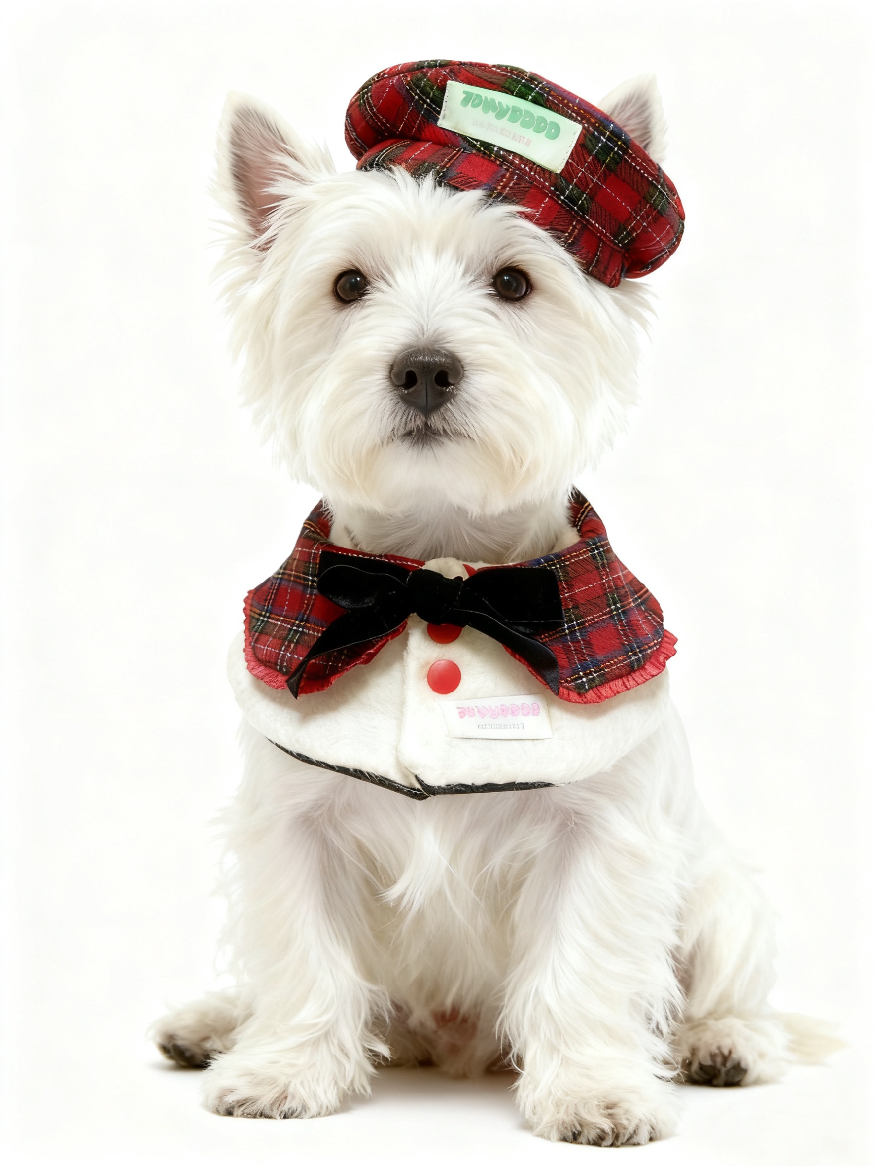 聖誕紅格娃娃領套裝