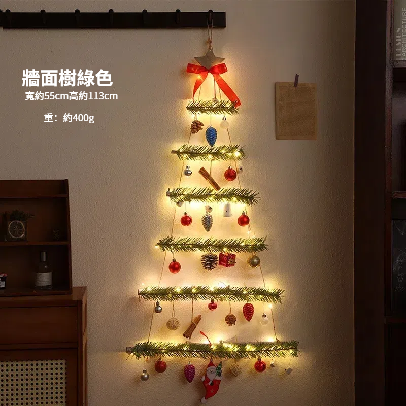 氛圍超美的牆面聖誕樹