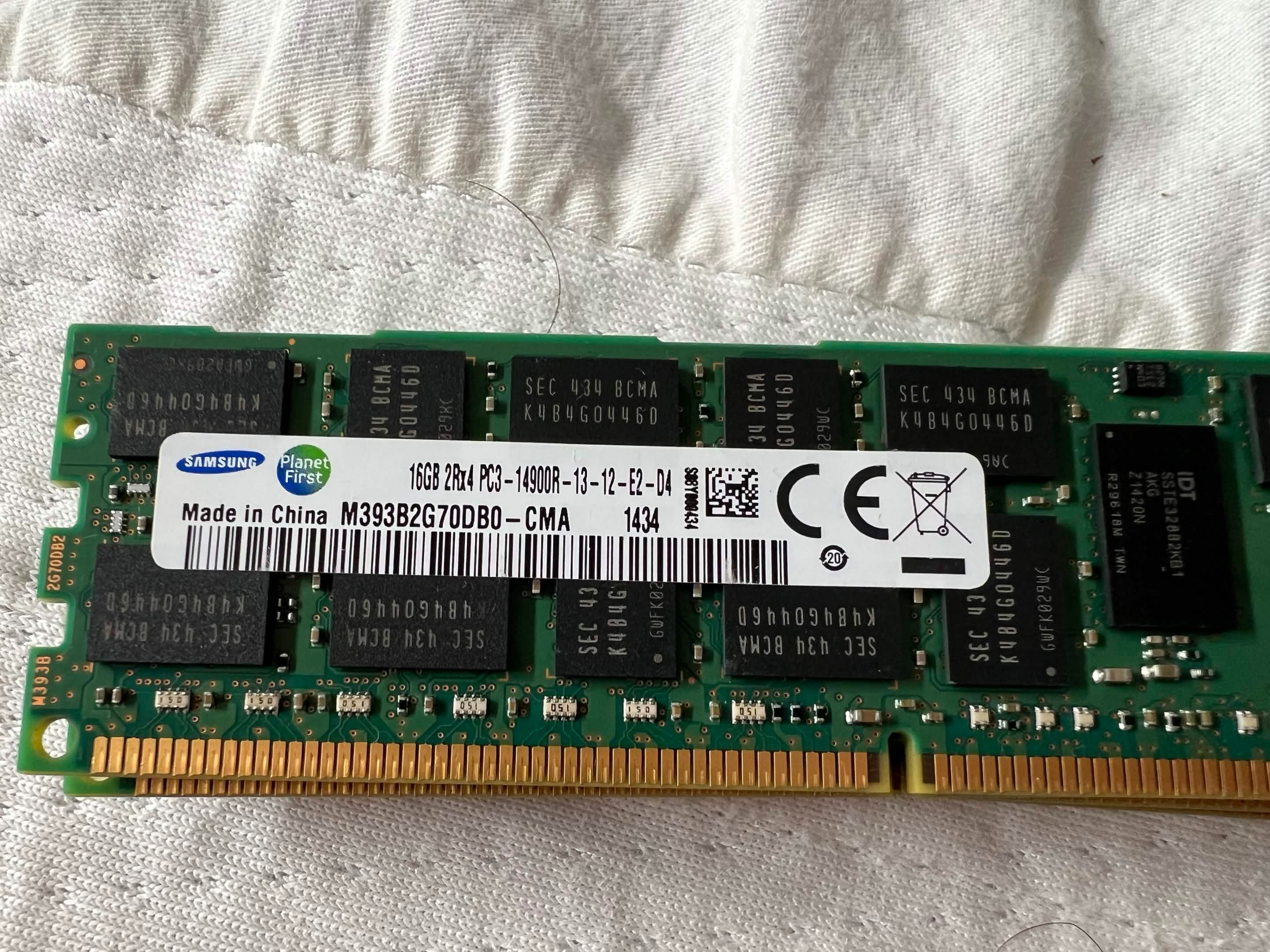 三星 DDR3 1866 16GB ecc reg伺服器記憶體2Rx4
