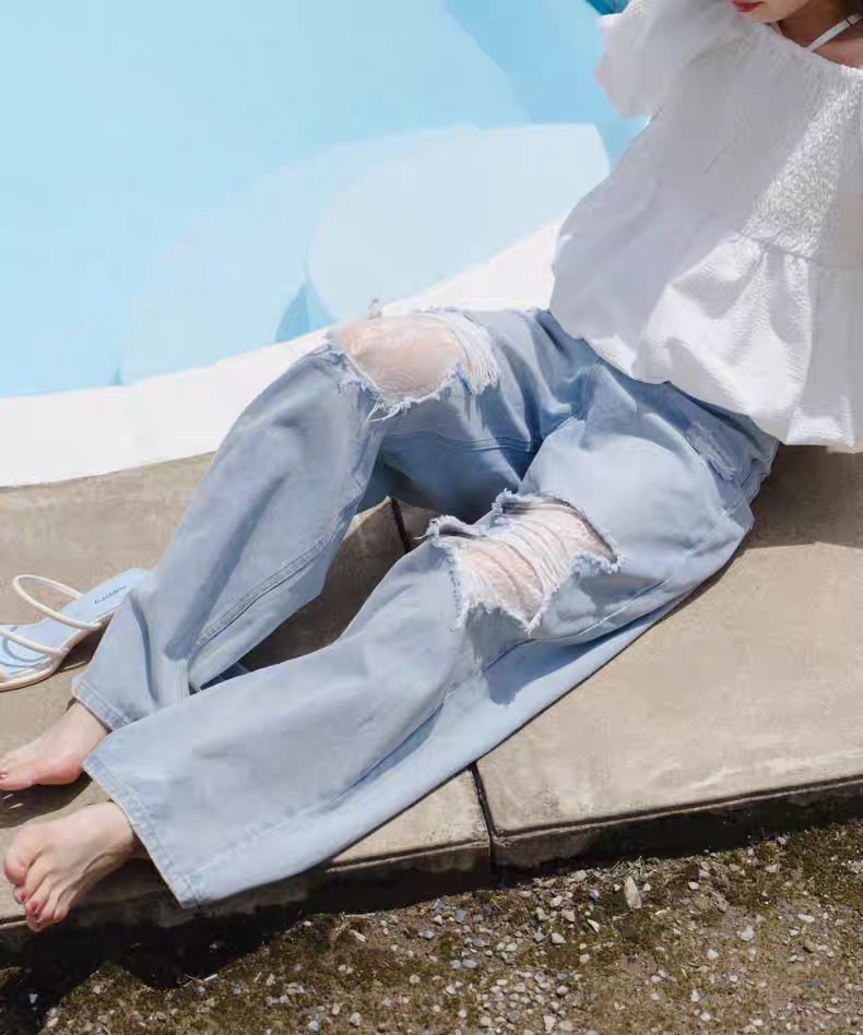 090405 團購不退換 預購 kas 蕾絲拼接牛仔褲