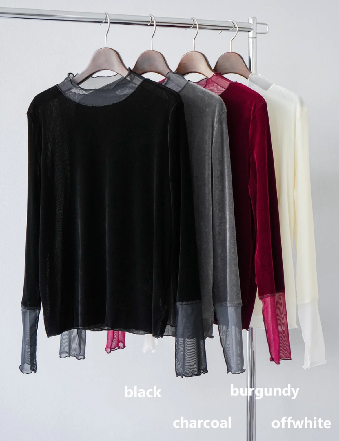 122801團購不退換預購 工廠11月底出貨lumier 貴牌9000 日幣 寬鬆不緊身 天鵝絨拼接紗 木耳衣