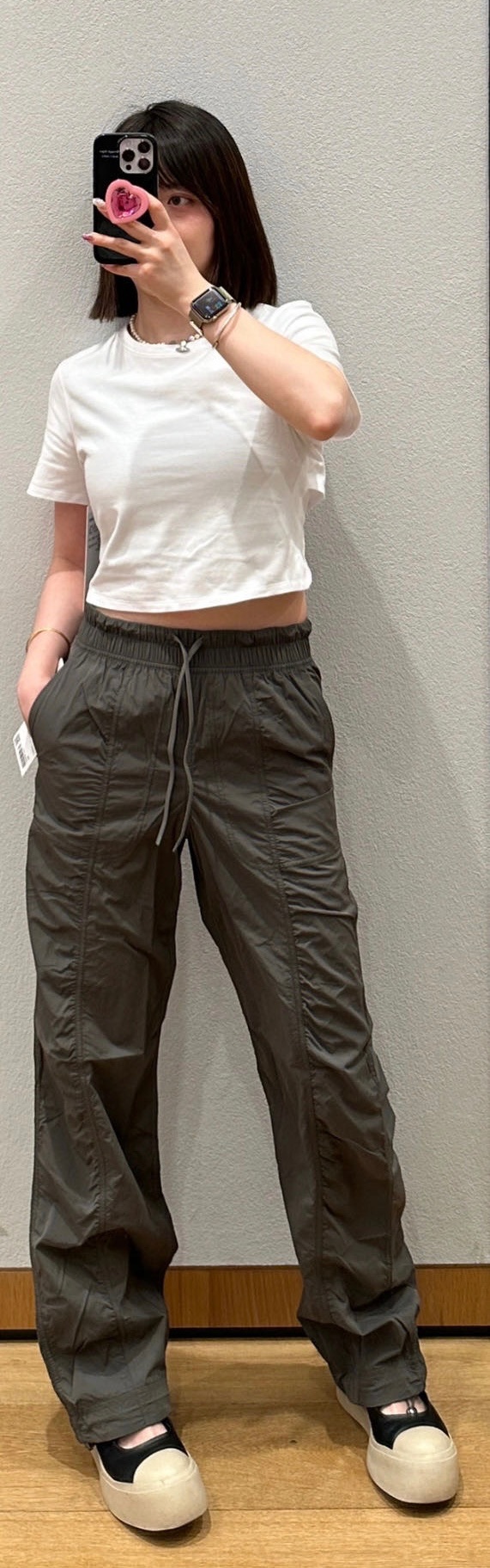 032601 團購 不退換預購 露露 女士寬松款褶飾中腰長褲